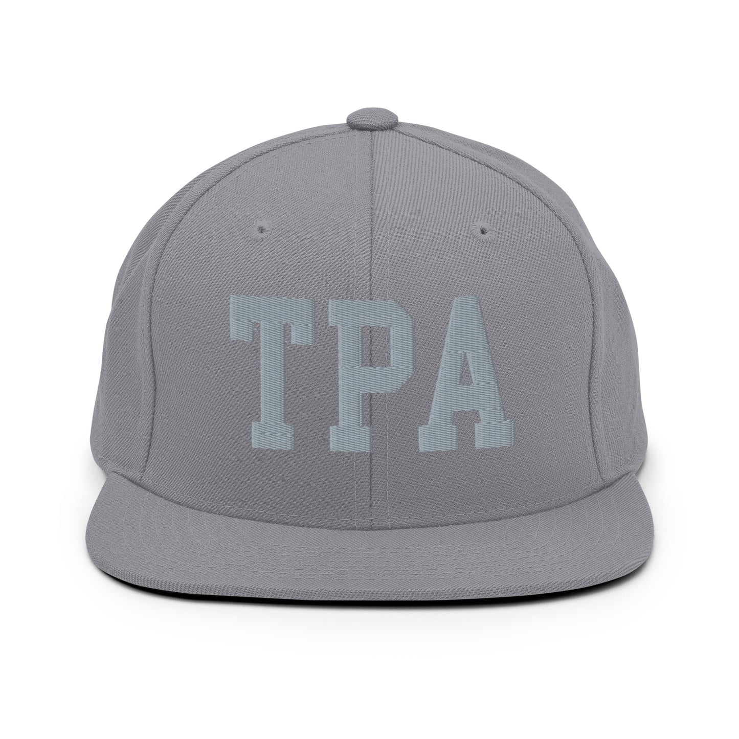 College-Style Classic Snapback Hat • Grey • TPA Tampa • YHM Designs - Image 14