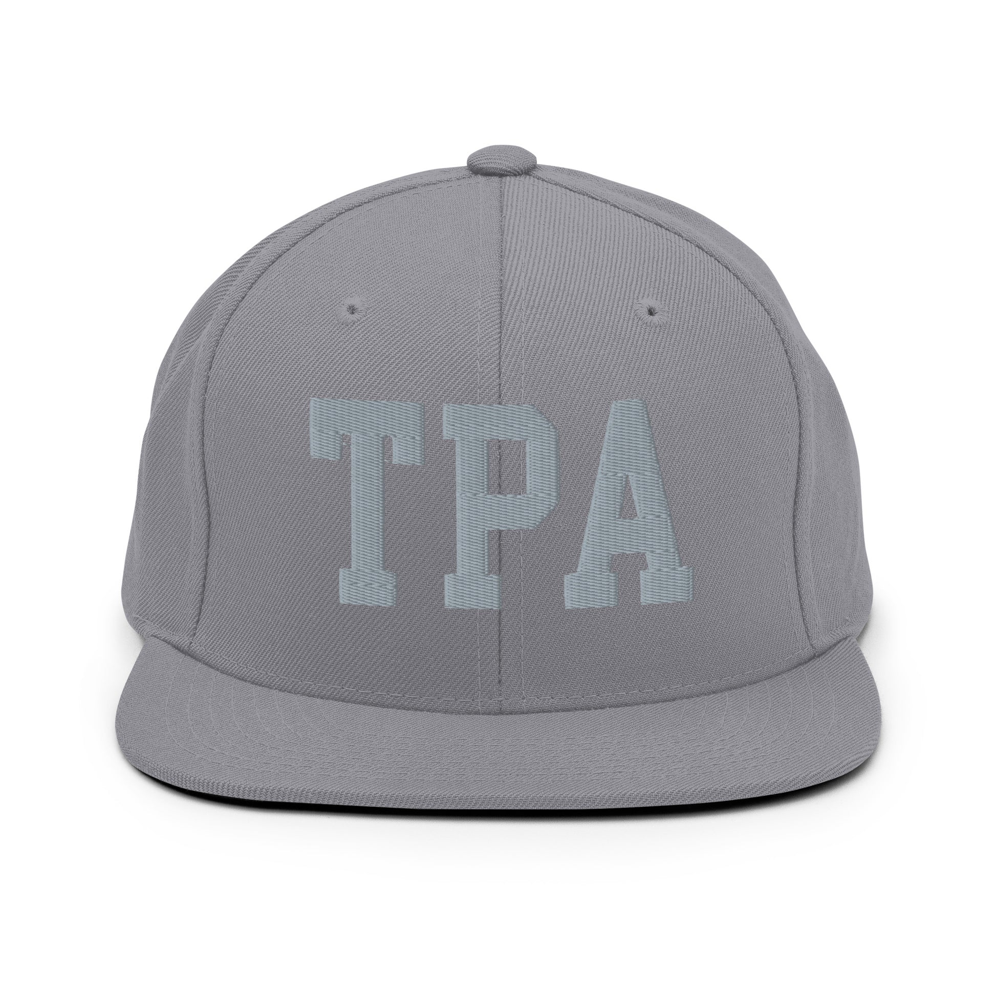College-Style Classic Snapback Hat • Grey • TPA Tampa • YHM Designs - Image 14