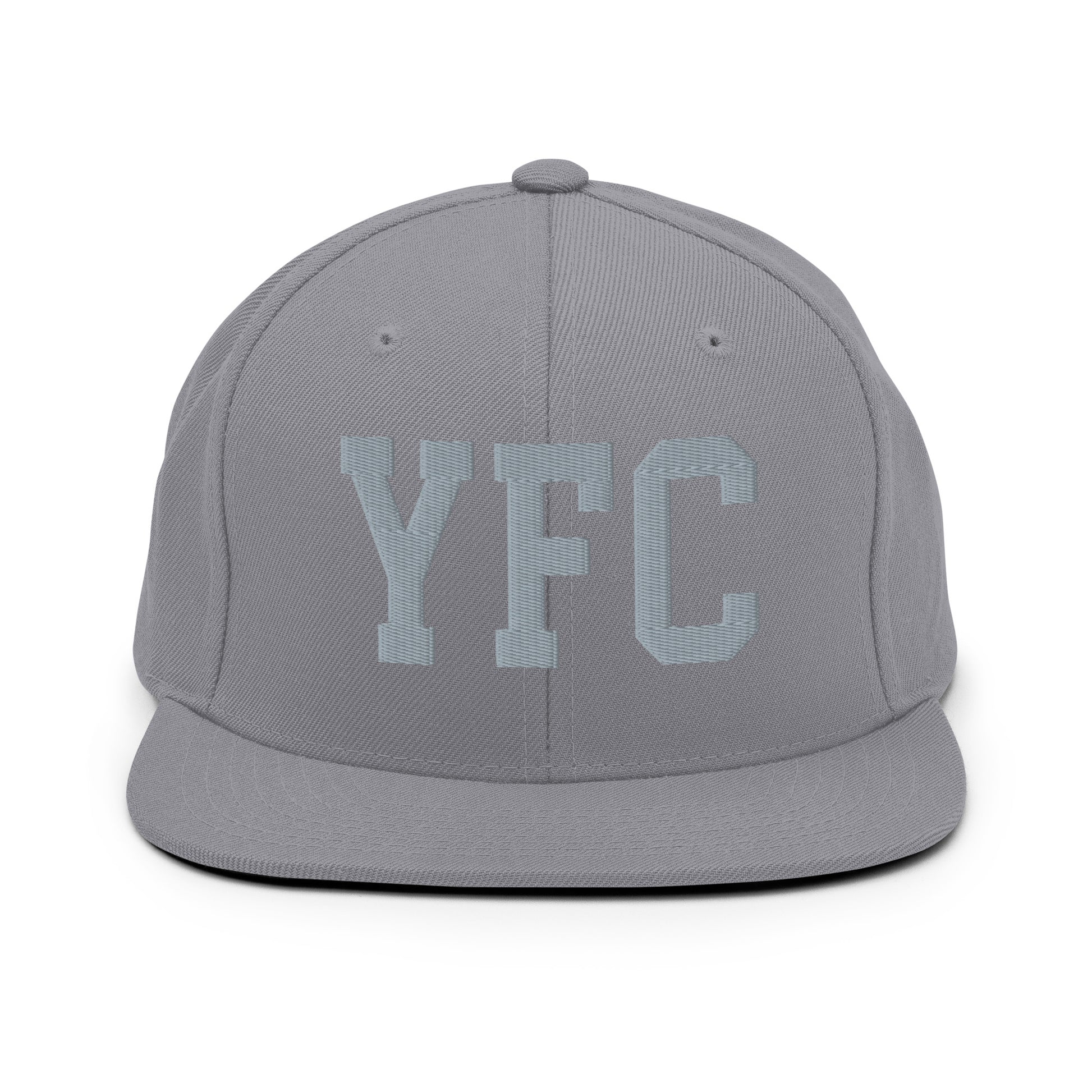 College-Style Classic Snapback Hat • Grey • YFC Fredericton Souvenir • YHM Designs - Image 14