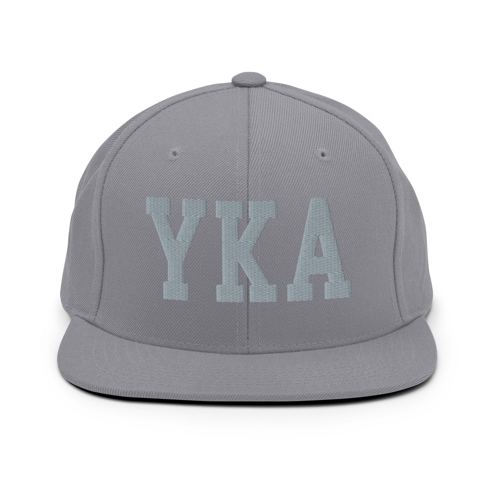 College-Style Classic Snapback Hat • Grey • YKA Kamloops Souvenir • YHM Designs - Image 14