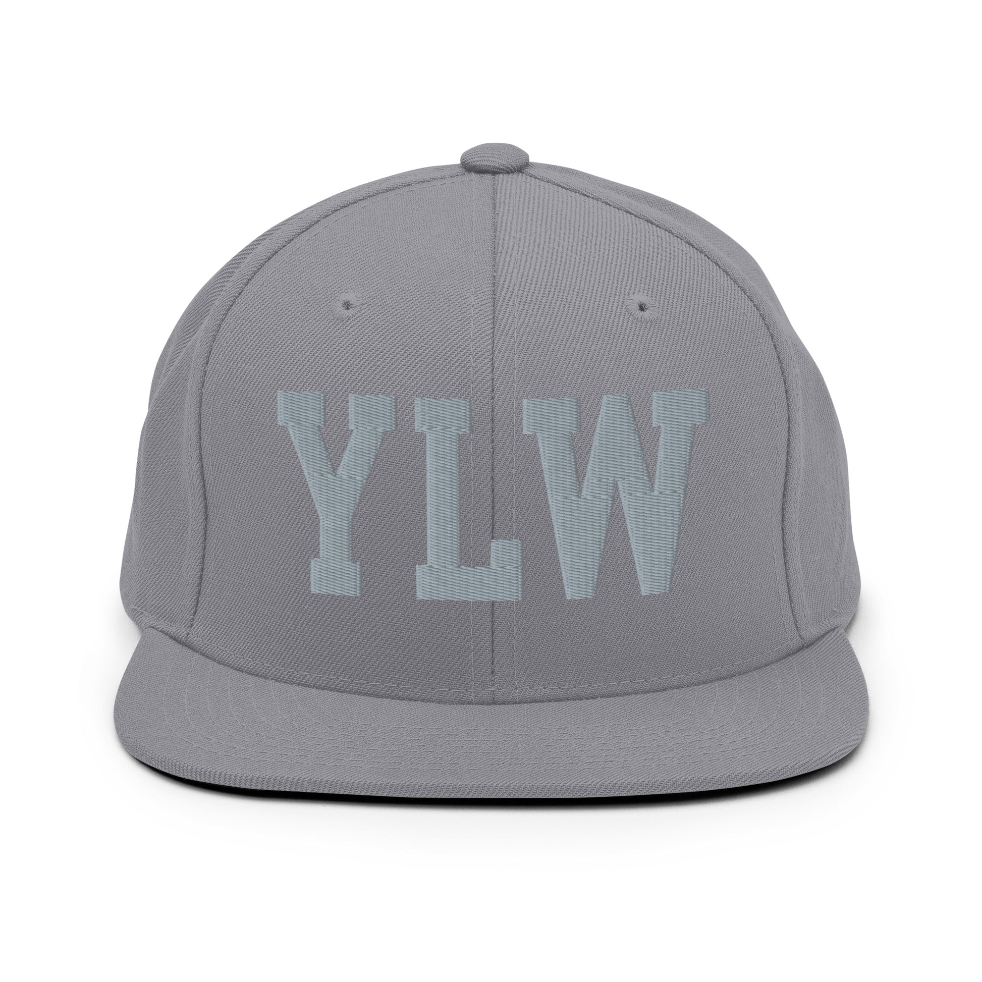 College-Style Classic Snapback Hat • Grey • YLW Kelowna Souvenir • YHM Designs - Image 14