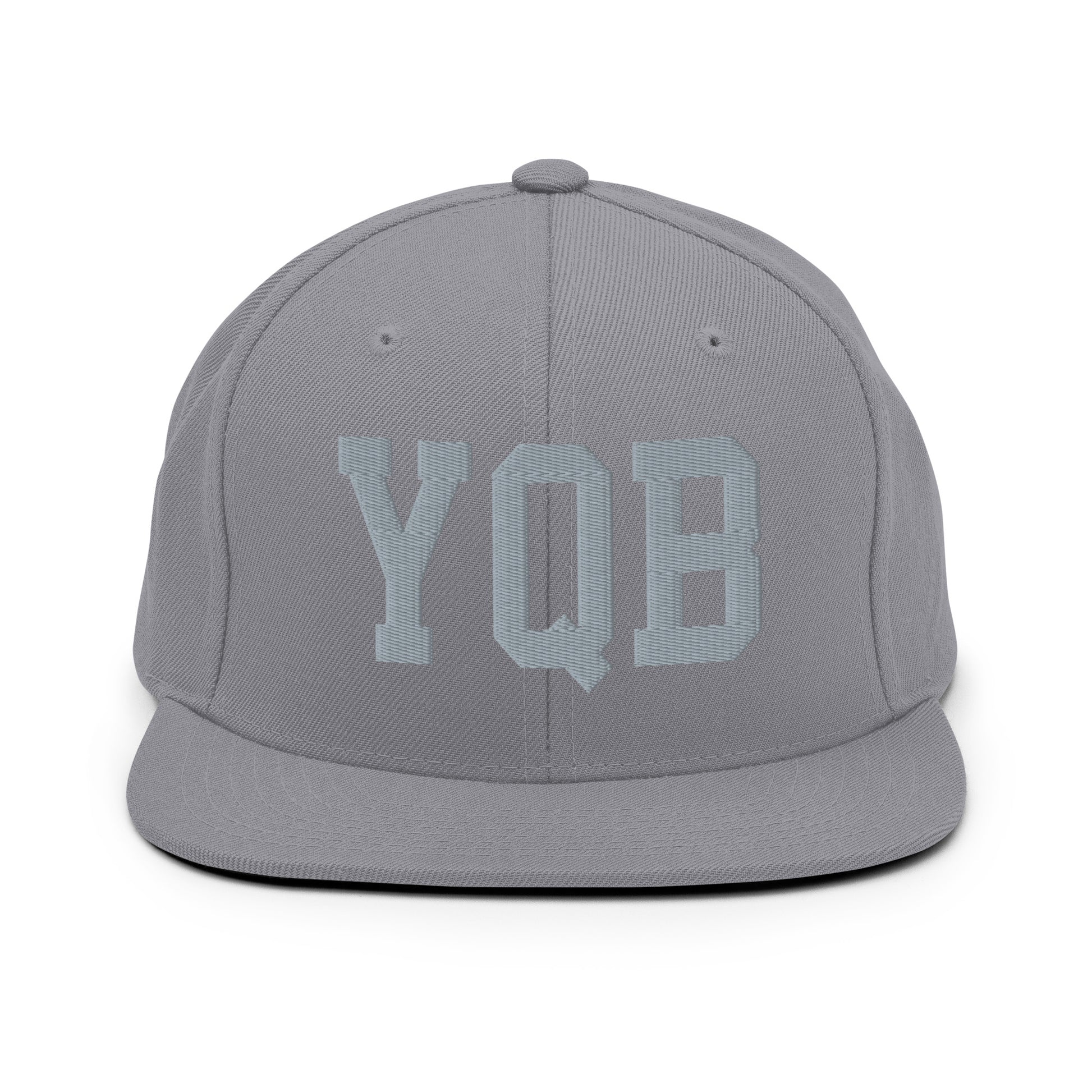 College-Style Classic Snapback Hat • Grey • YQB Quebec City Souvenir • YHM Designs - Image 14