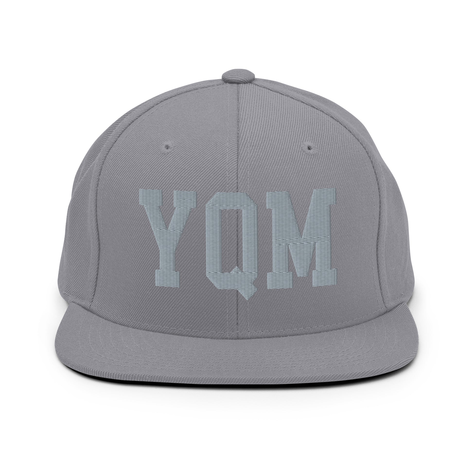 College-Style Classic Snapback Hat • Grey • YQM Moncton • YHM Designs - Image 14