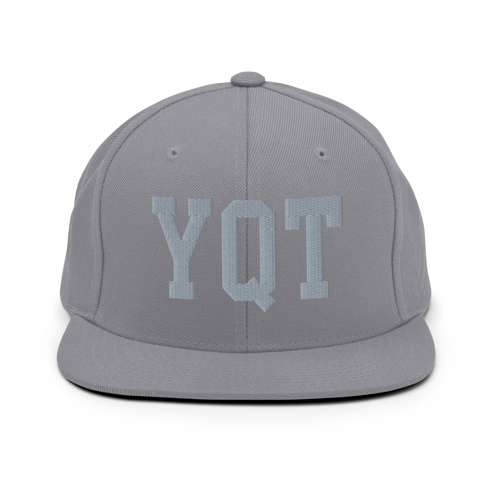 College-Style Classic Snapback Hat • Grey • YQT Thunder Bay Souvenir • YHM Designs - Image 14