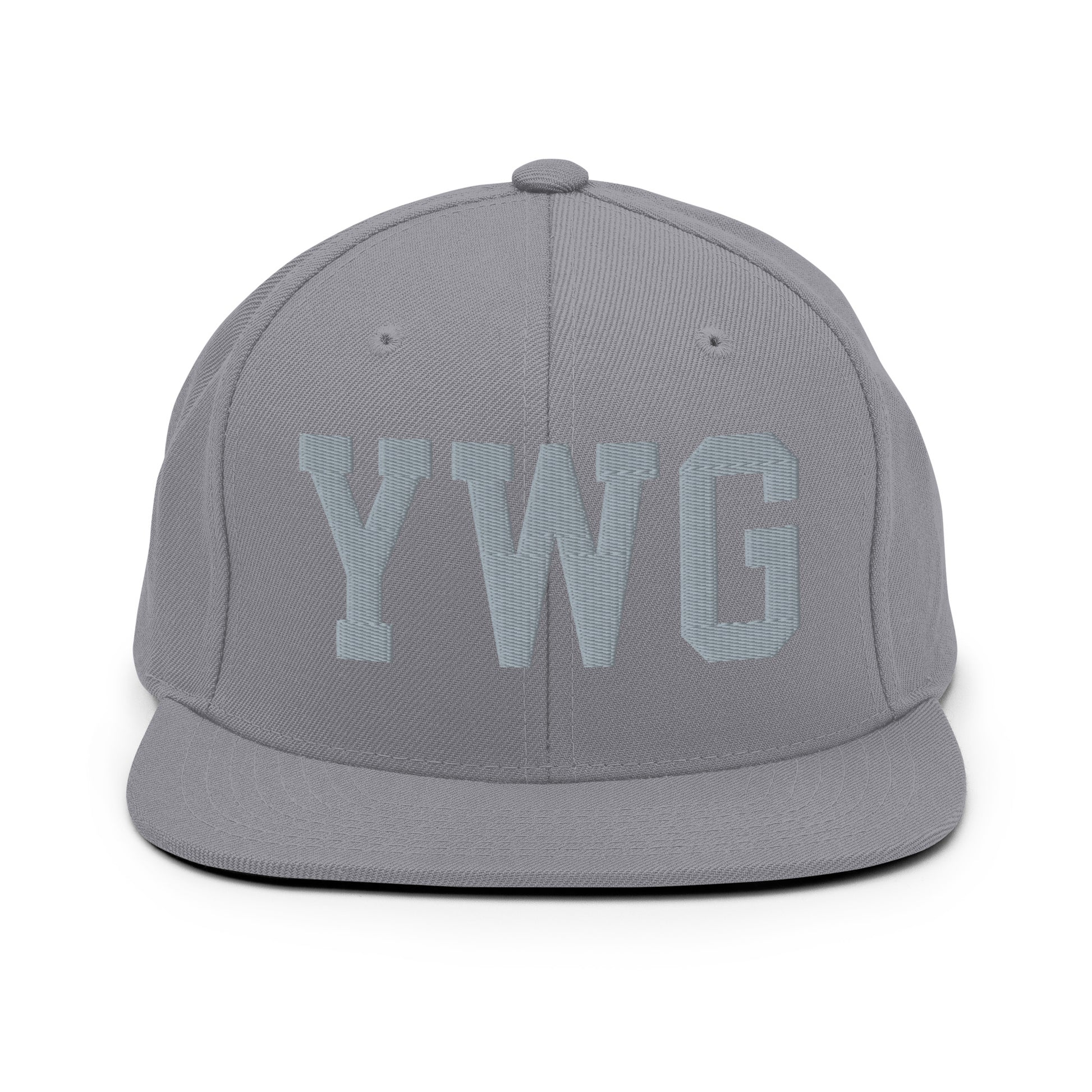 College-Style Classic Snapback Hat • Grey • YWG Winnipeg Souvenir • YHM Designs - Image 14