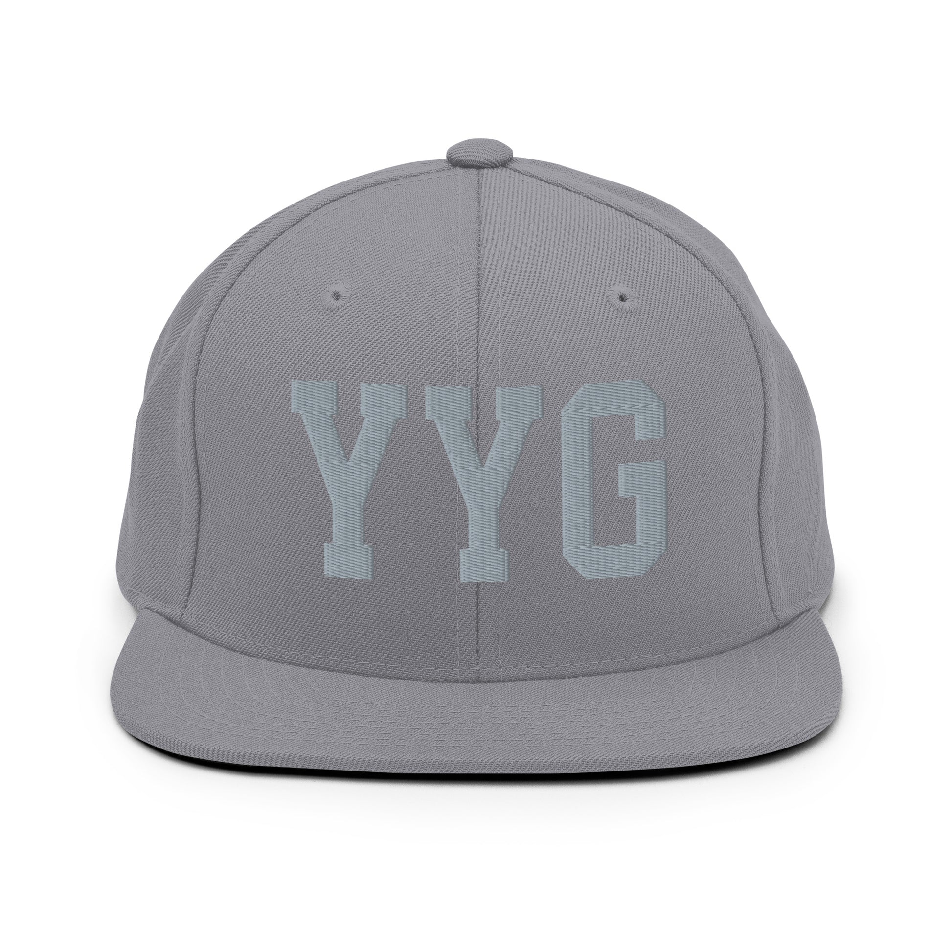 College-Style Classic Snapback Hat • Grey • YYG Charlottetown • YHM Designs - Image 14