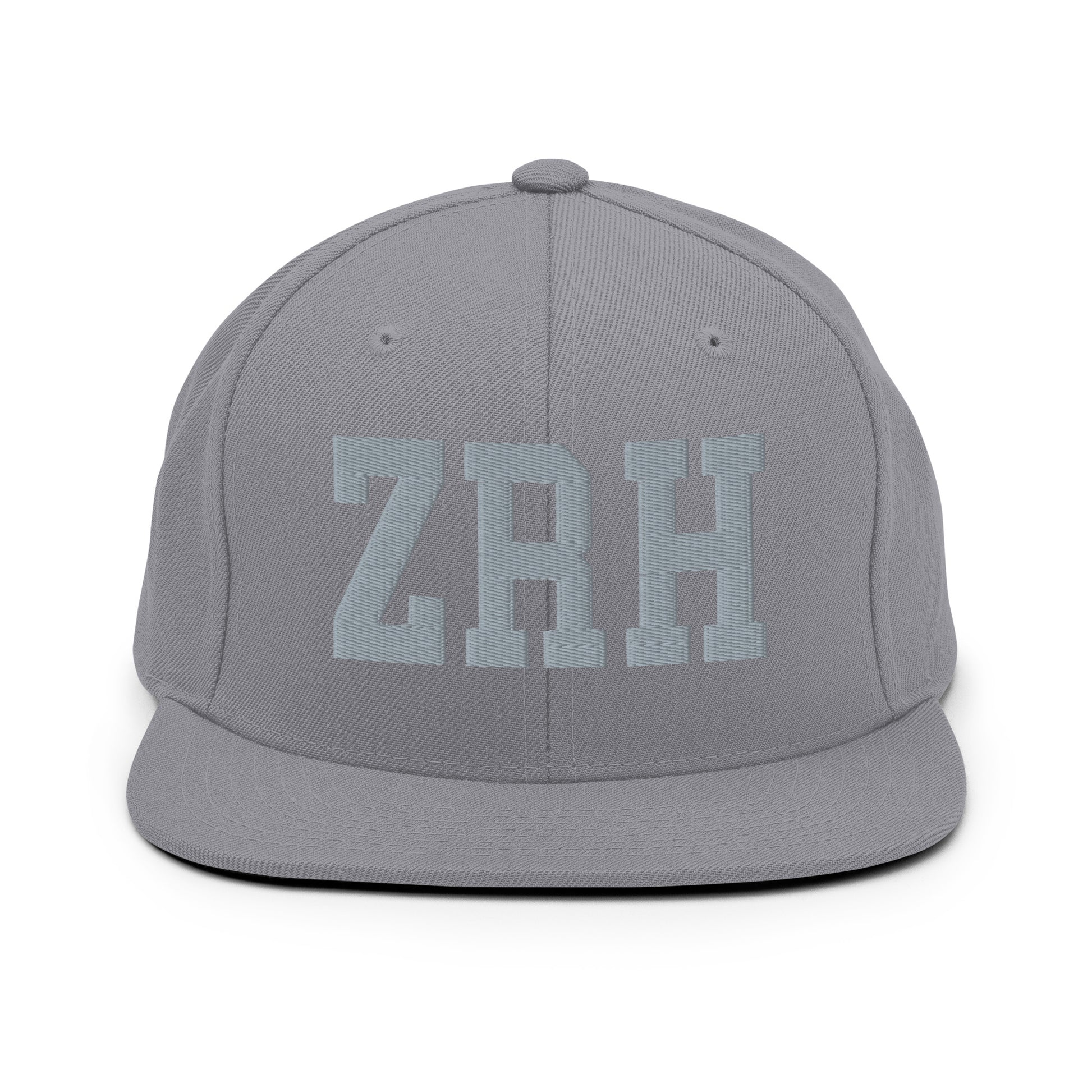 College-Style Classic Snapback Hat • Grey • ZRH Zurich Souvenir • YHM Designs - Image 14