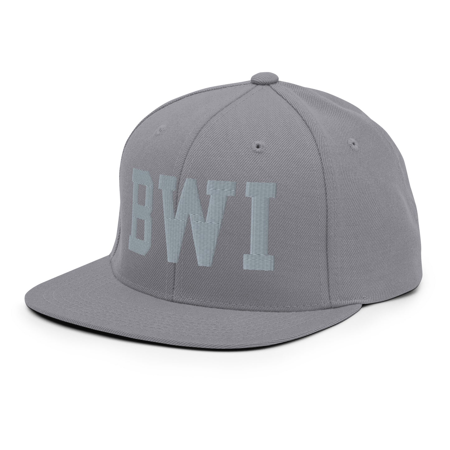 College-Style Classic Snapback Hat • Grey • BWI Baltimore • YHM Designs - Image 16