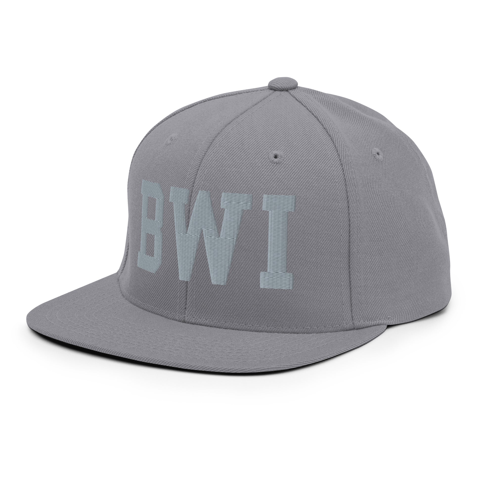 College-Style Classic Snapback Hat • Grey • BWI Baltimore • YHM Designs - Image 16