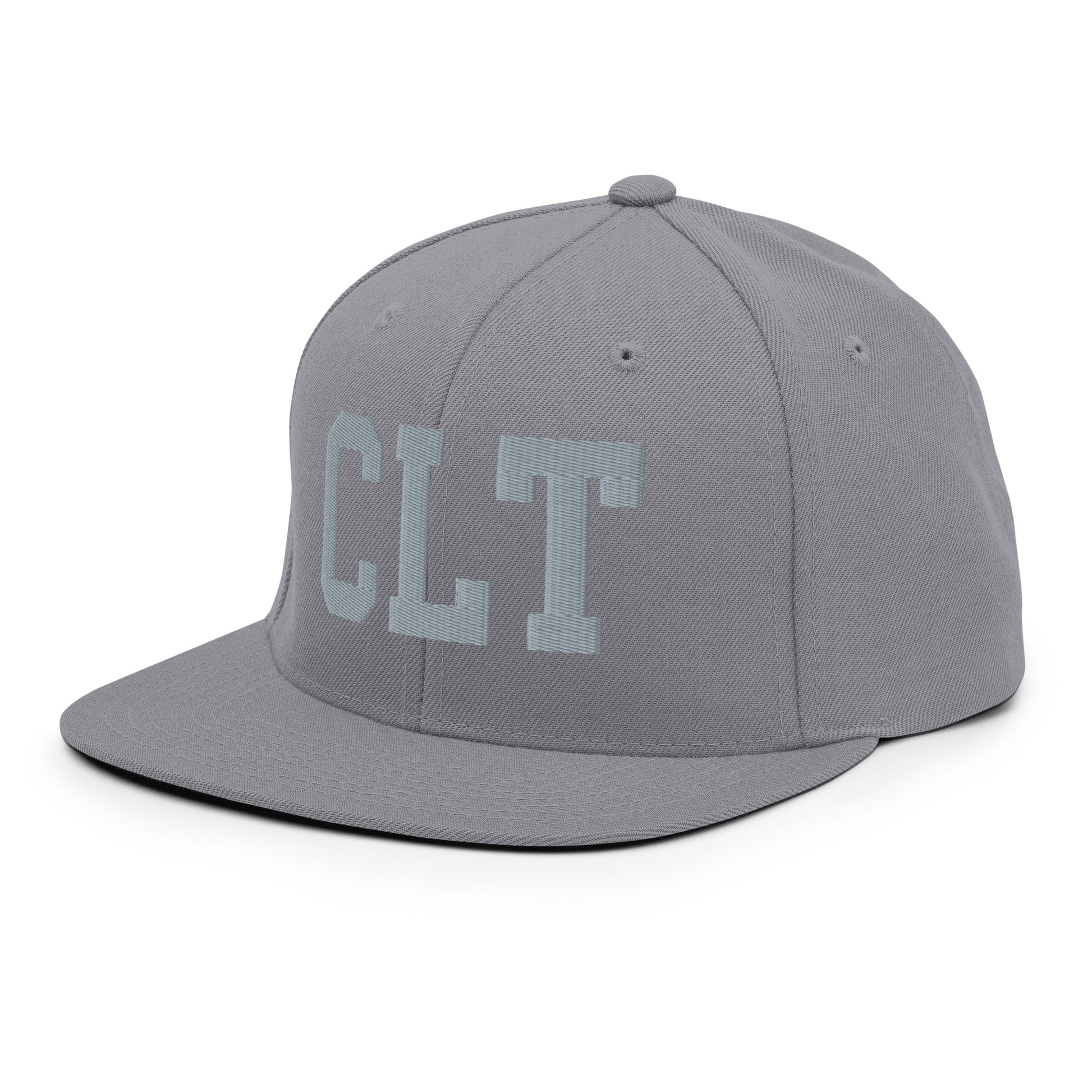 College-Style Classic Snapback Hat • Grey • CLT Charlotte • YHM Designs - Image 16