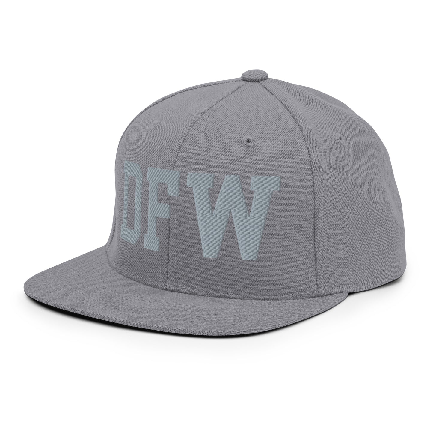 College-Style Classic Snapback Hat • Grey • DFW Dallas Souvenir • YHM Designs - Image 16
