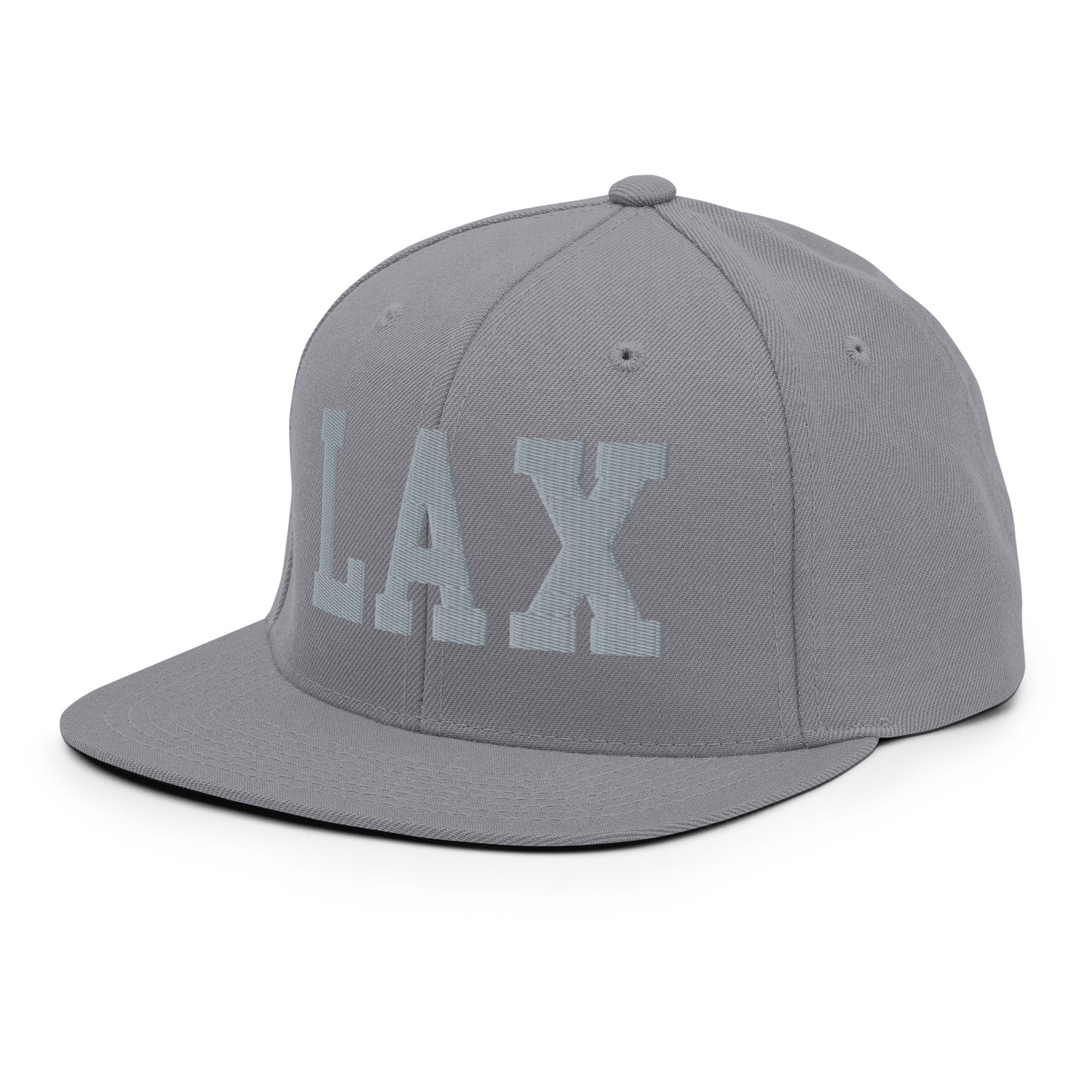 College-Style Classic Snapback Hat • Grey • LAX Los Angeles • YHM Designs - Image 16