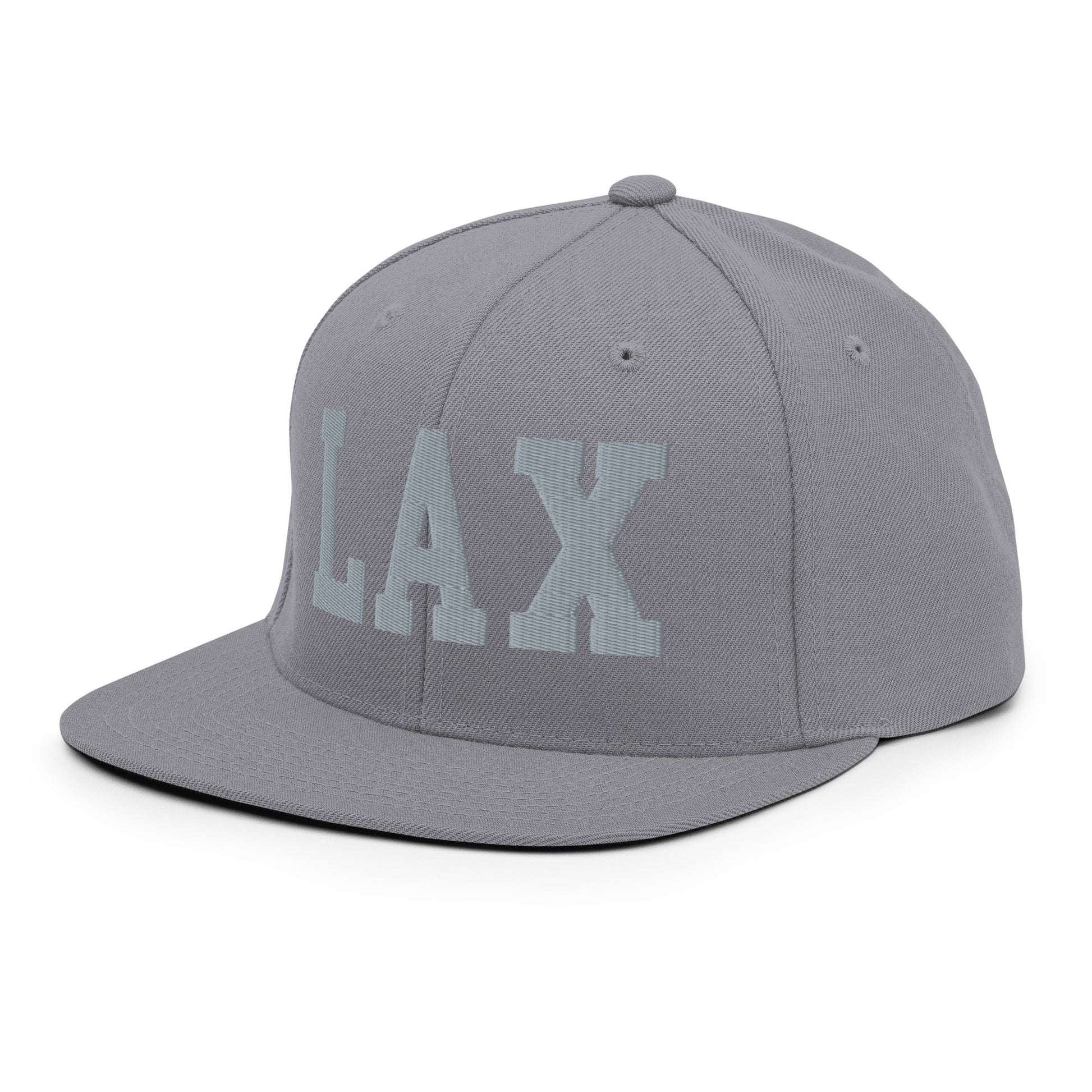 College-Style Classic Snapback Hat • Grey • LAX Los Angeles • YHM Designs - Image 16