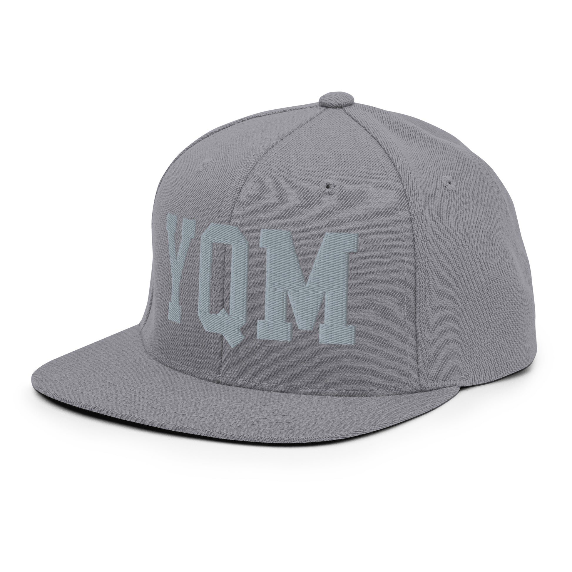 College-Style Classic Snapback Hat • Grey • YQM Moncton • YHM Designs - Image 16