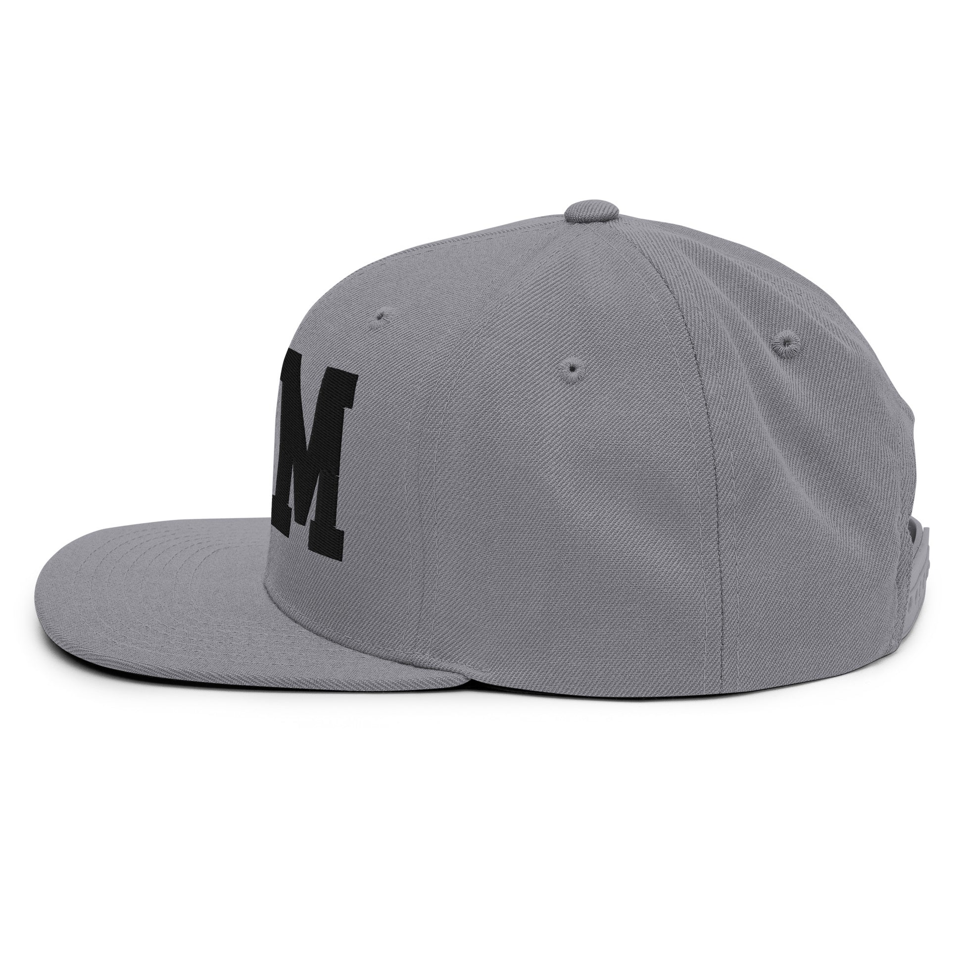 College-Style Classic Snapback Hat • Black • YQM Moncton • YHM Designs - Image 22