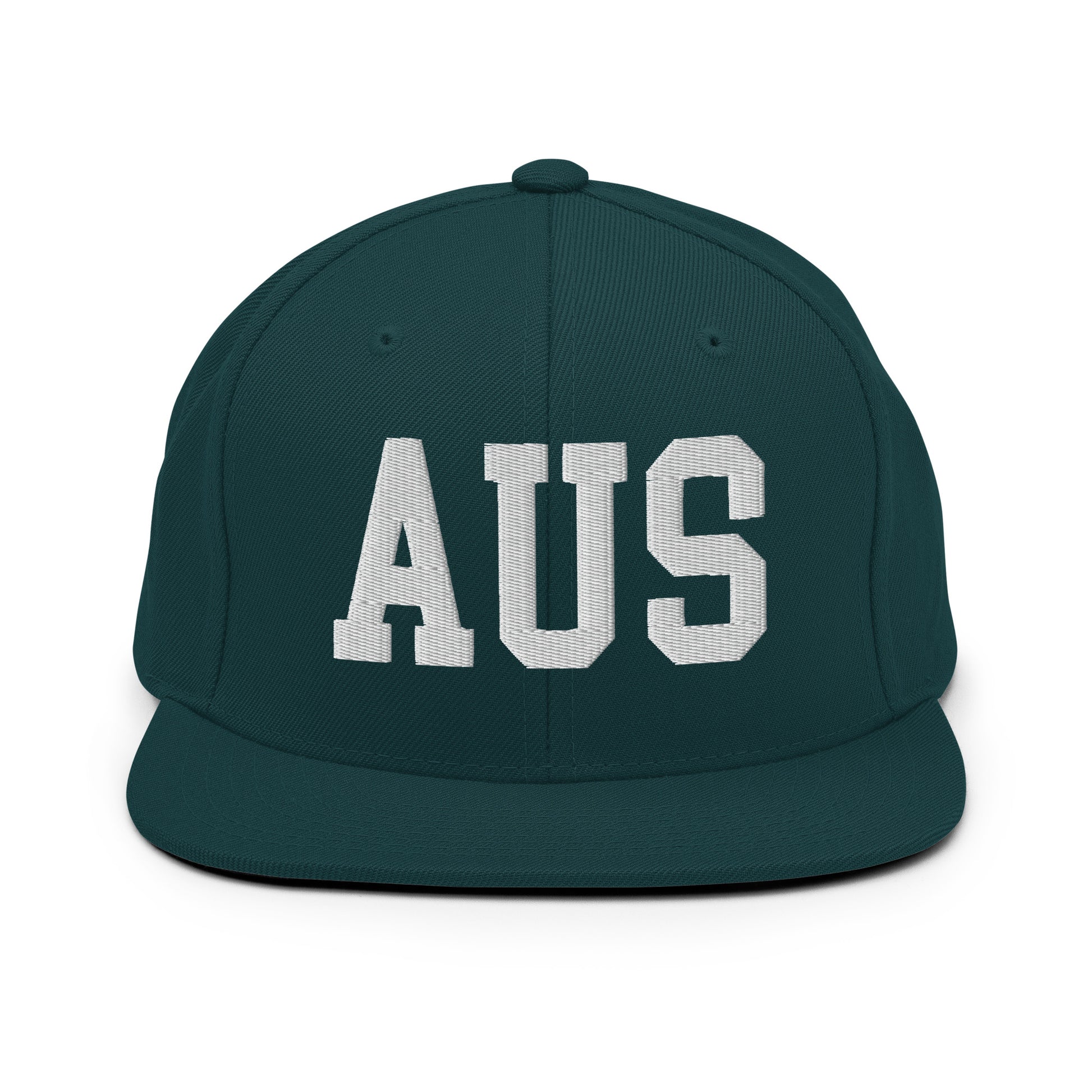 College-Style Classic Snapback Hat • White • AUS Austin Souvenir • YHM Designs - Image 22