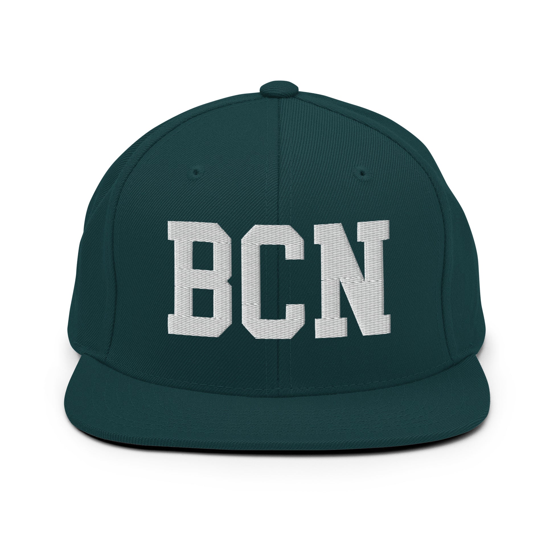 College-Style Classic Snapback Hat • White • BCN Barcelona Souvenir • YHM Designs - Image 22