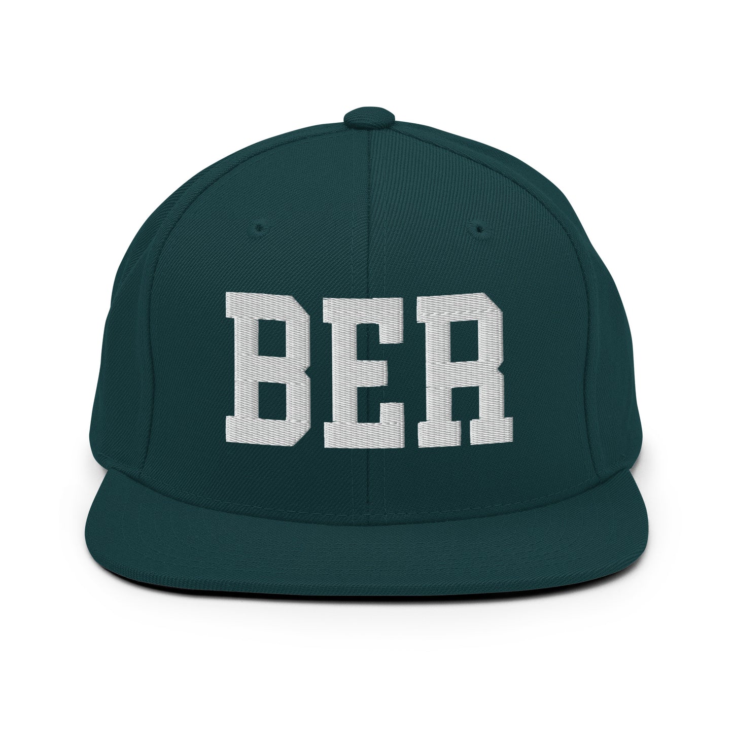 College-Style Classic Snapback Hat • White • BER Berlin Souvenir • YHM Designs - Image 22