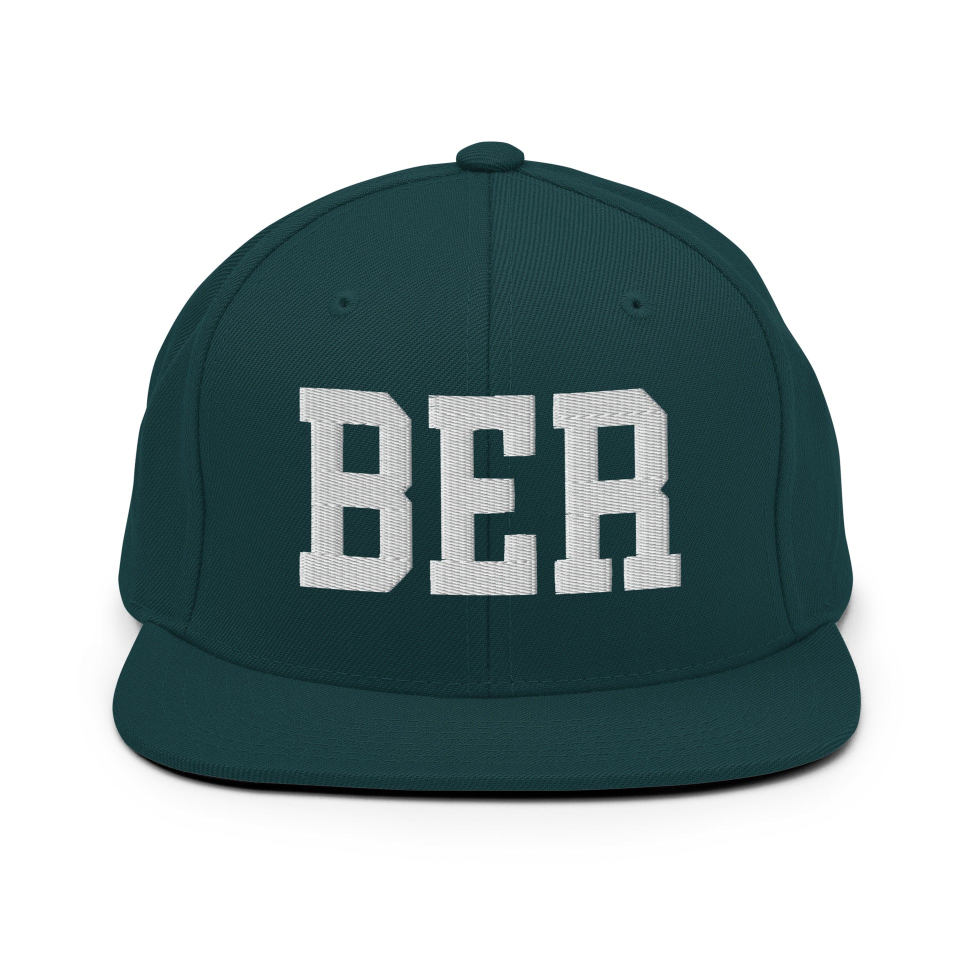 College-Style Classic Snapback Hat • White • BER Berlin Souvenir • YHM Designs - Image 22