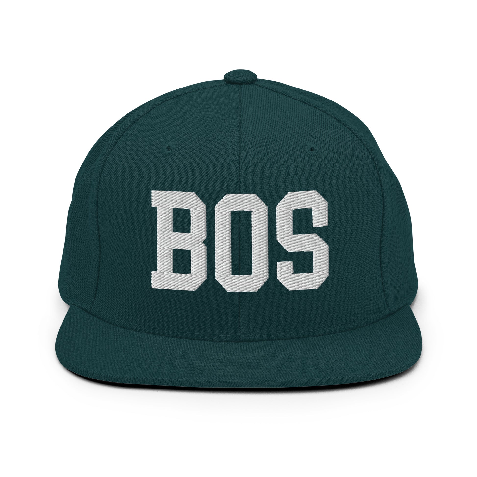 College-Style Classic Snapback Hat • White • BOS Boston • YHM Designs - Image 22