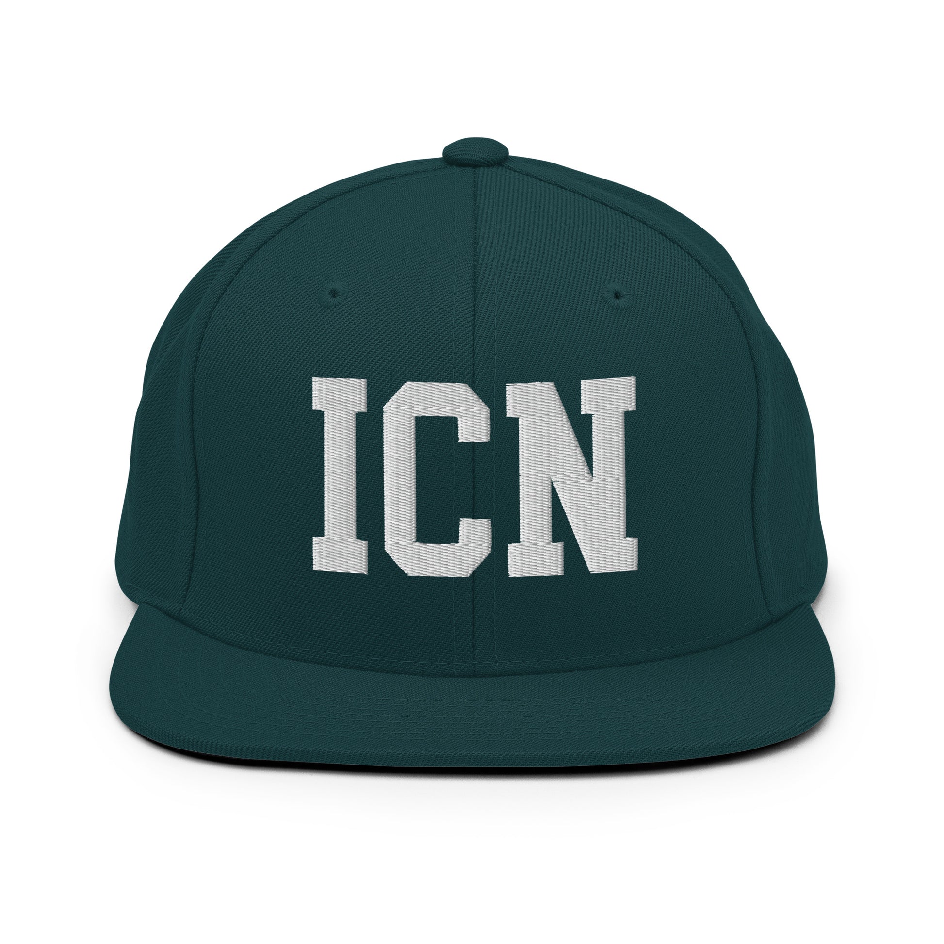 College-Style Classic Snapback Hat • White • ICN Seoul Souvenir • YHM Designs - Image 22