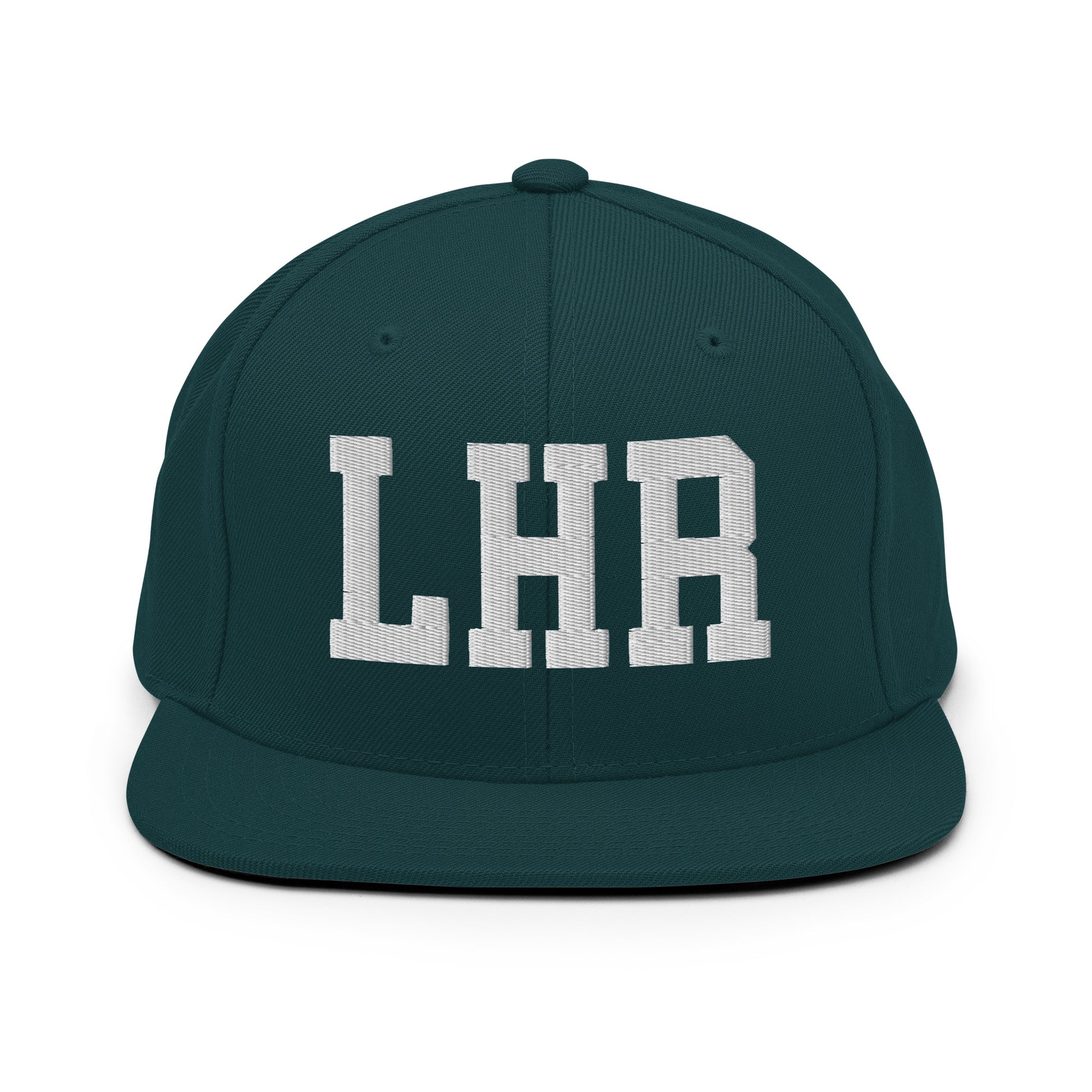 College-Style Classic Snapback Hat • White • LHR London Souvenir • YHM Designs - Image 22