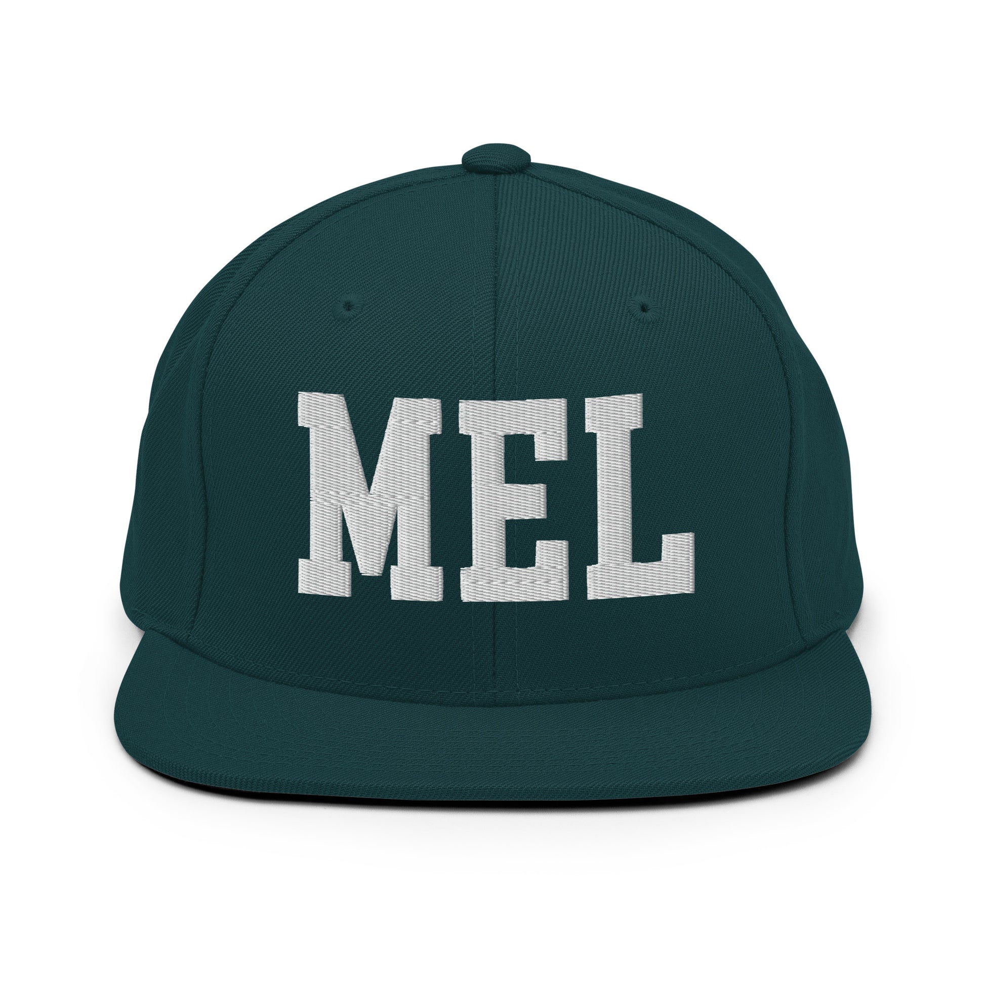 College-Style Classic Snapback Hat • White • MEL Melbourne Souvenir • YHM Designs - Image 22