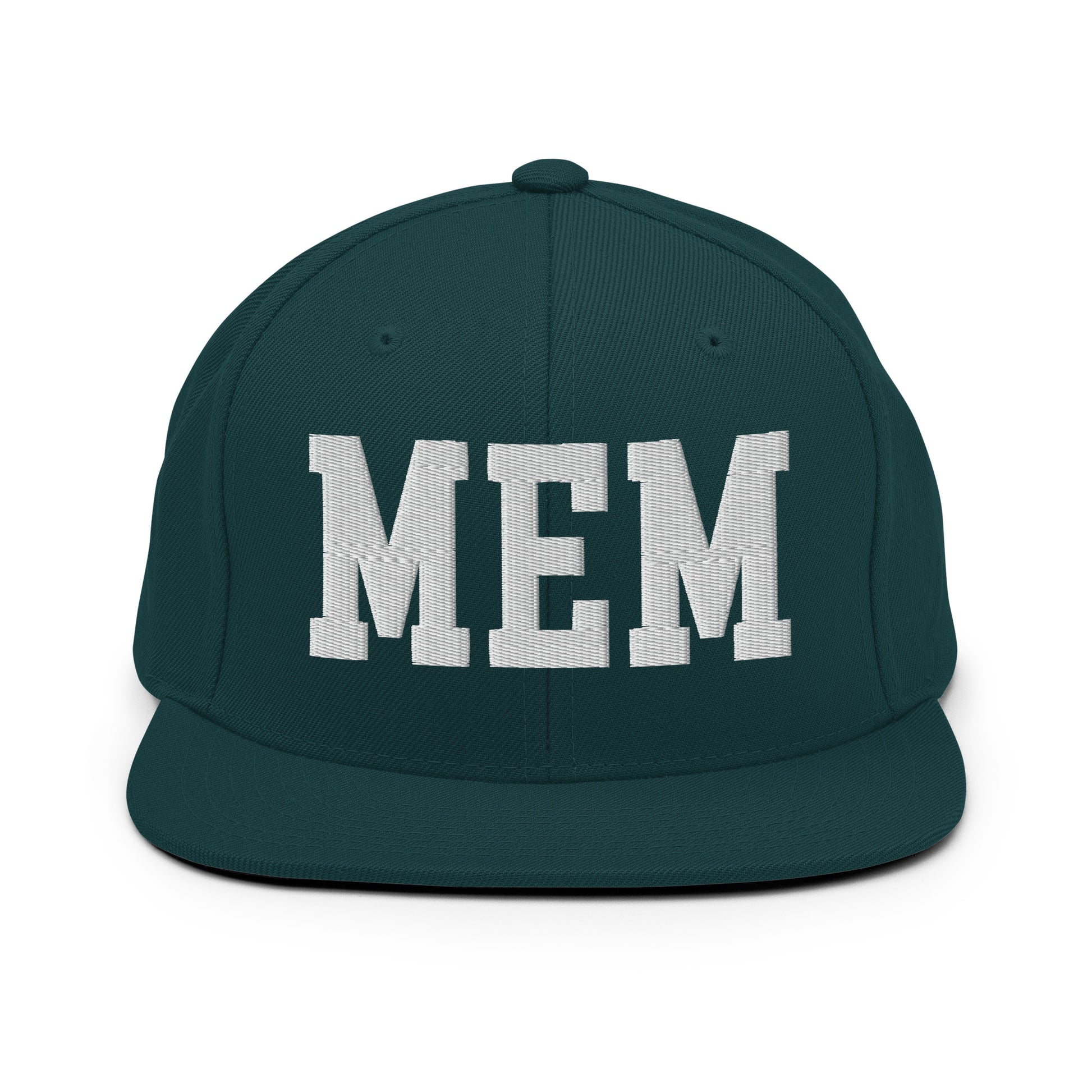 College-Style Classic Snapback Hat • White • MEM Memphis • YHM Designs - Image 22