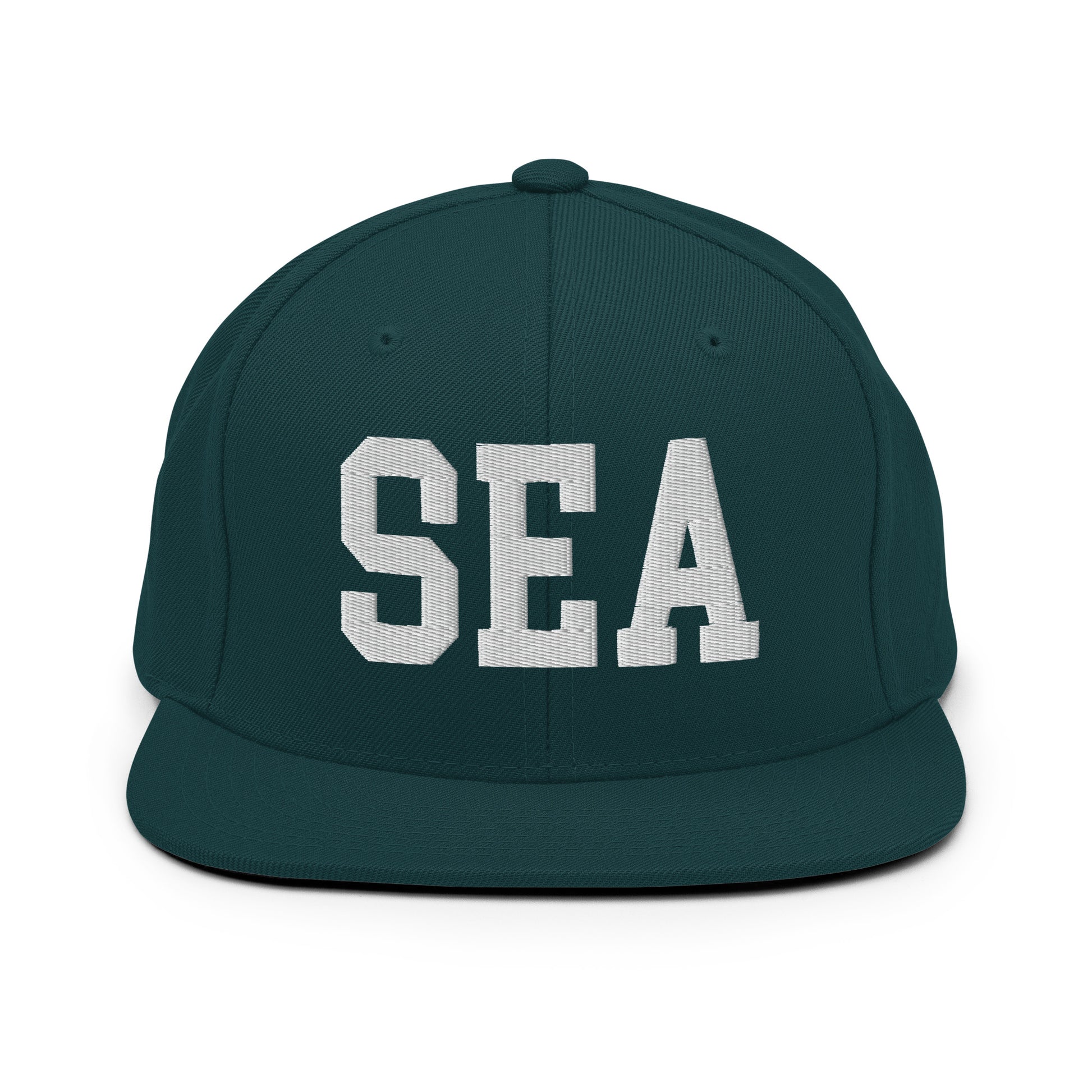 College-Style Classic Snapback Hat • White • SEA Seattle Souvenir • YHM Designs - Image 22