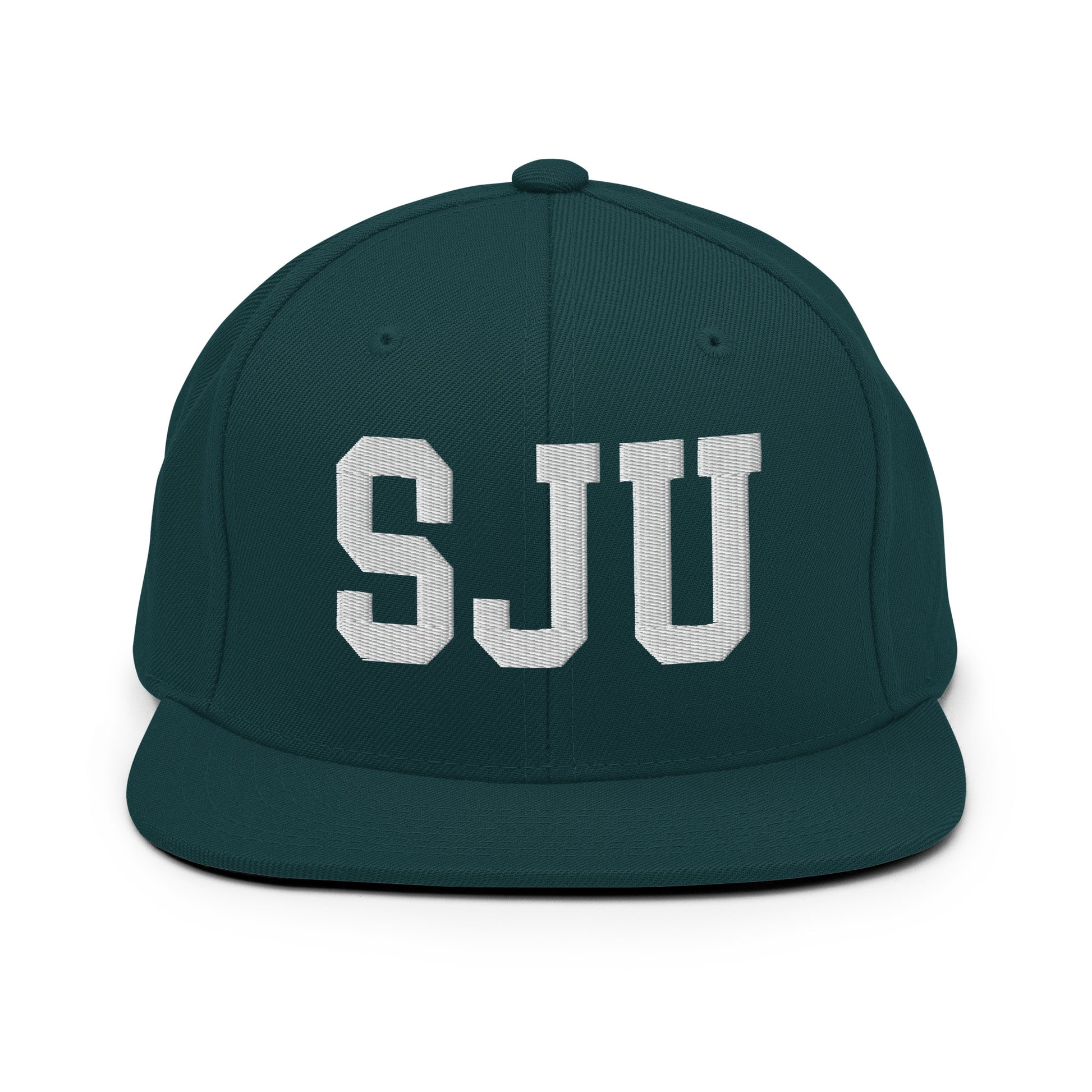 College-Style Classic Snapback Hat • White • SJU San Juan Souvenir • YHM Designs - Image 22
