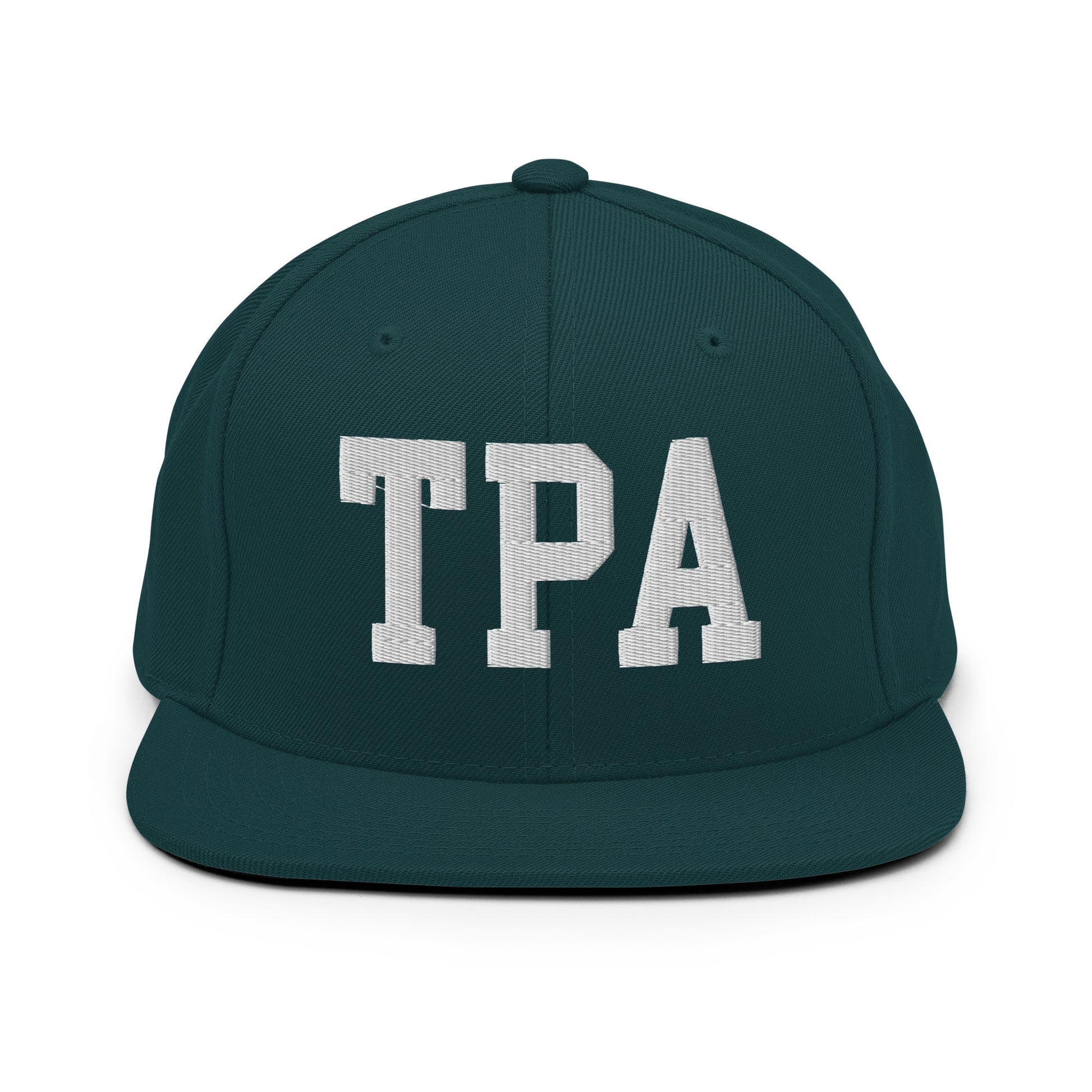 College-Style Classic Snapback Hat • White • TPA Tampa • YHM Designs - Image 22