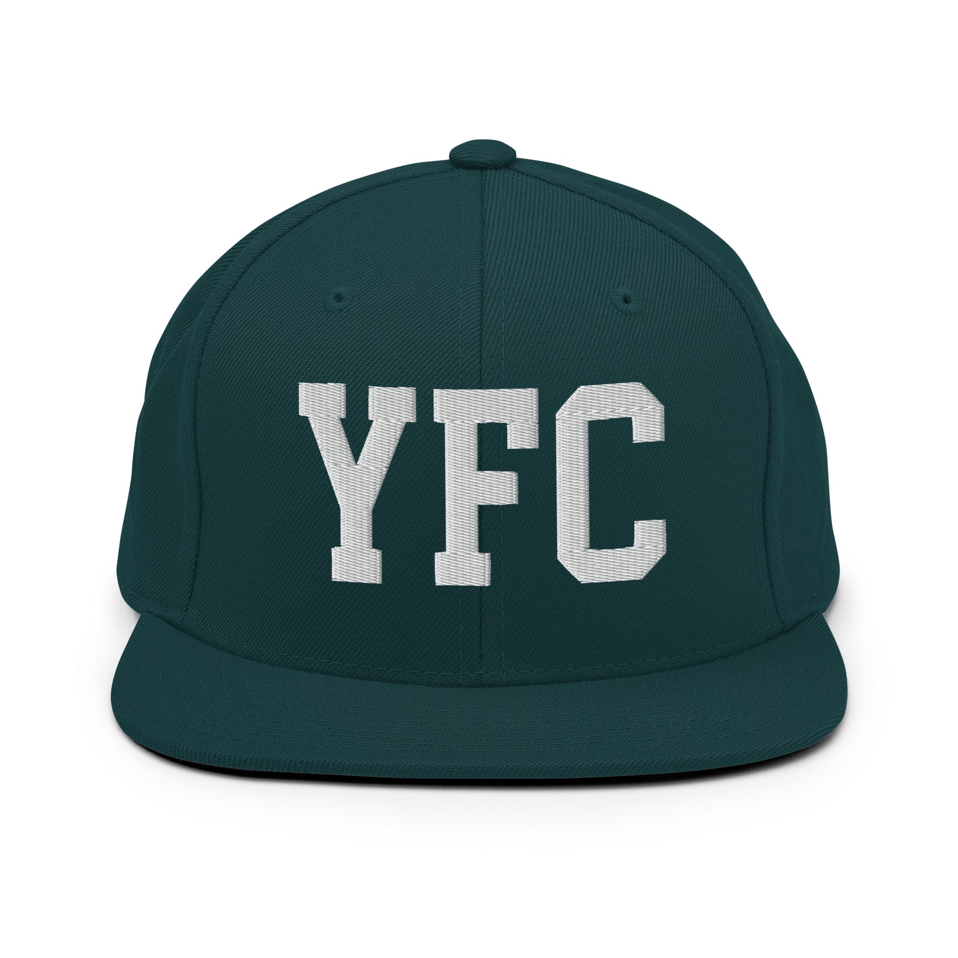 College-Style Classic Snapback Hat • White • YFC Fredericton Souvenir • YHM Designs - Image 22