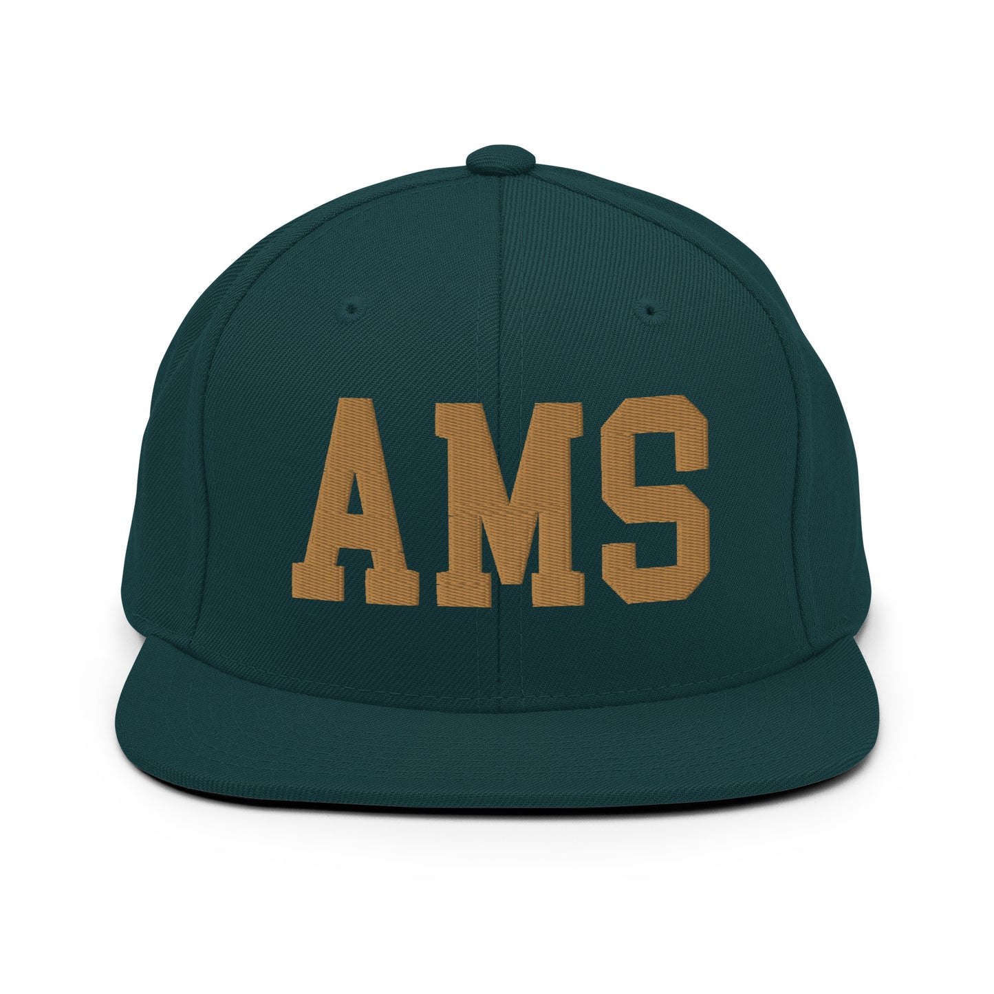 College-Style Classic Snapback Hat • Old Gold • AMS Amsterdam Souvenir • YHM Designs - Image 18