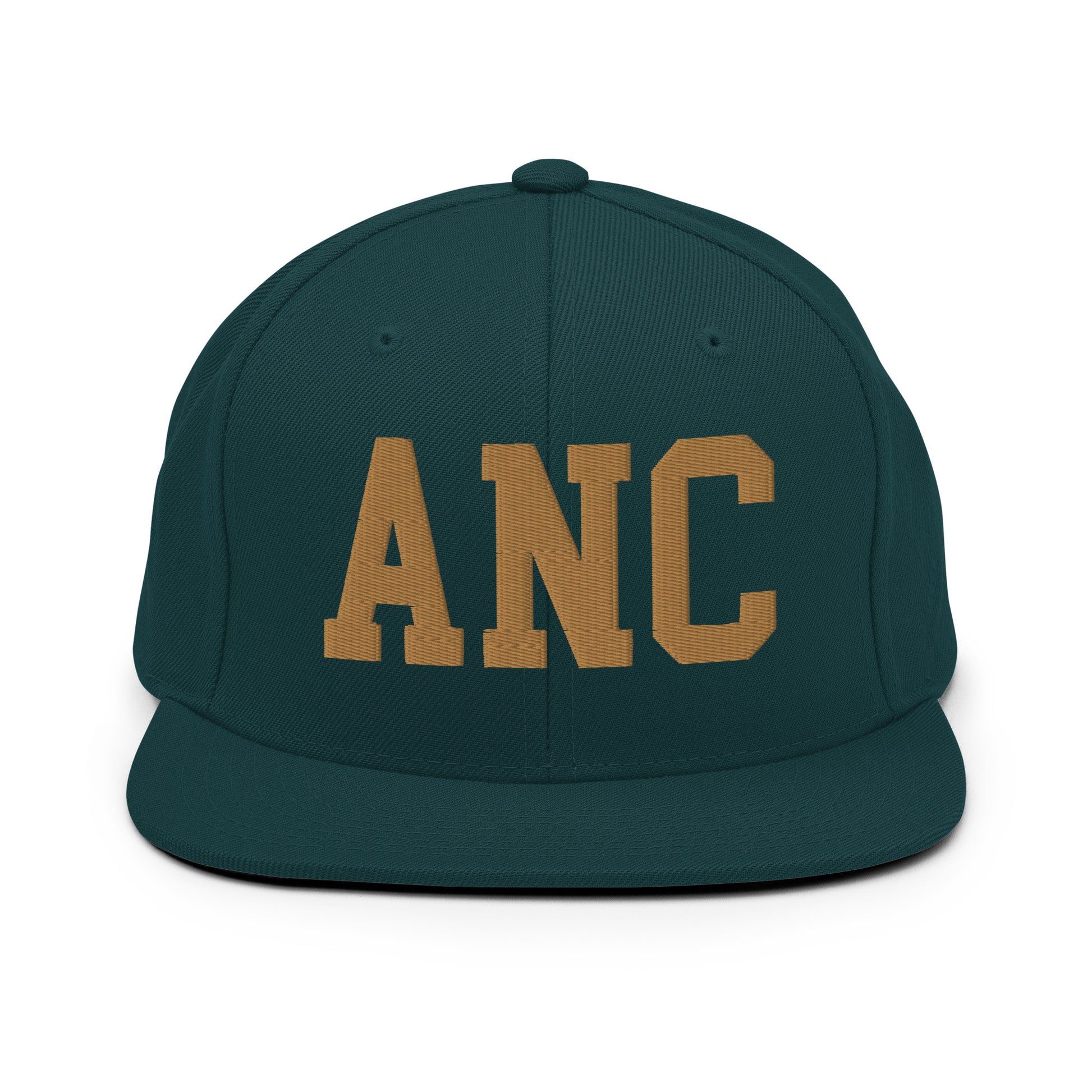 College-Style Classic Snapback Hat • Old Gold • ANC Anchorage Souvenir • YHM Designs - Image 18