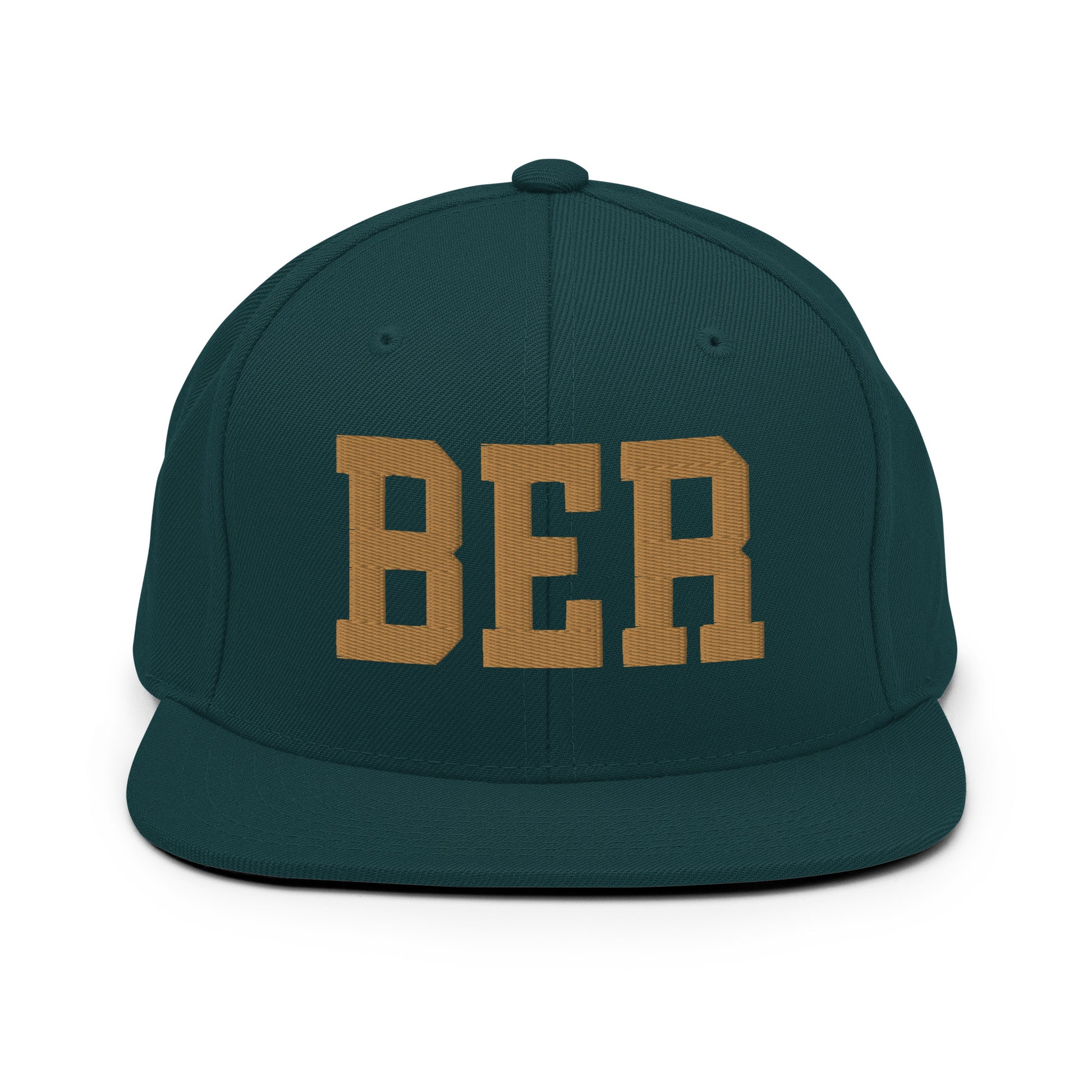 College-Style Classic Snapback Hat • Old Gold • BER Berlin Souvenir • YHM Designs - Image 18