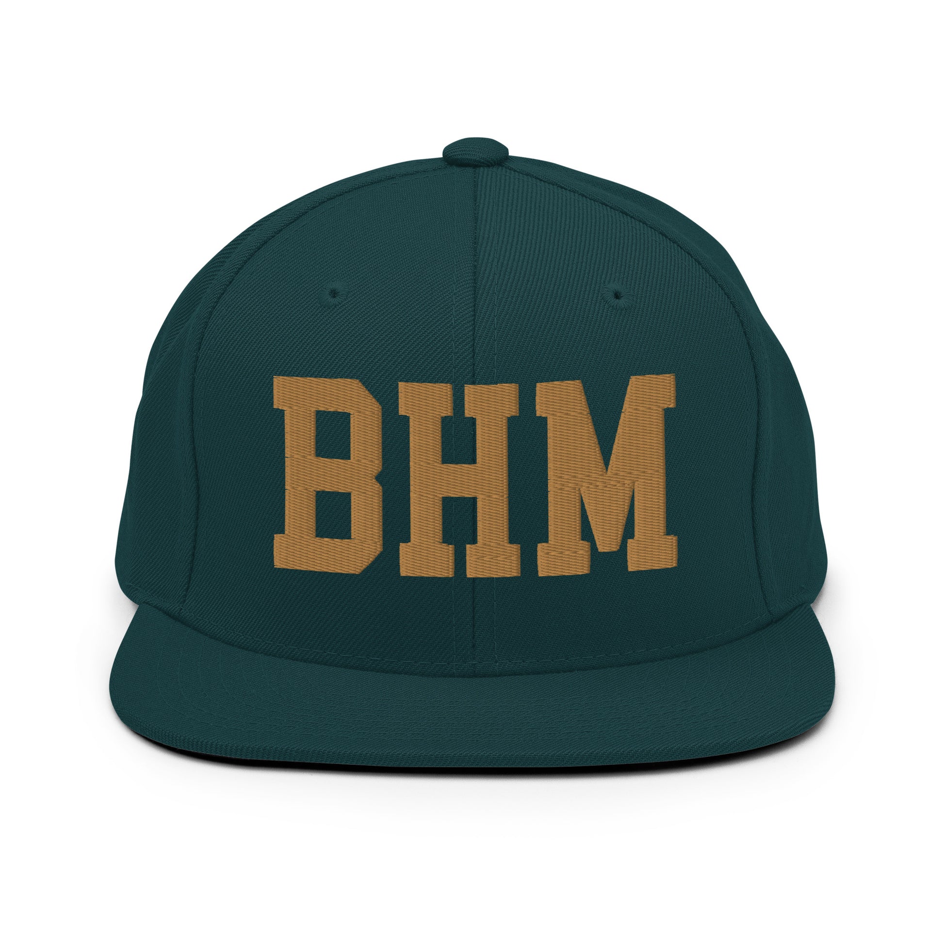 College-Style Classic Snapback Hat • Old Gold • BHM Birmingham • YHM Designs - Image 18