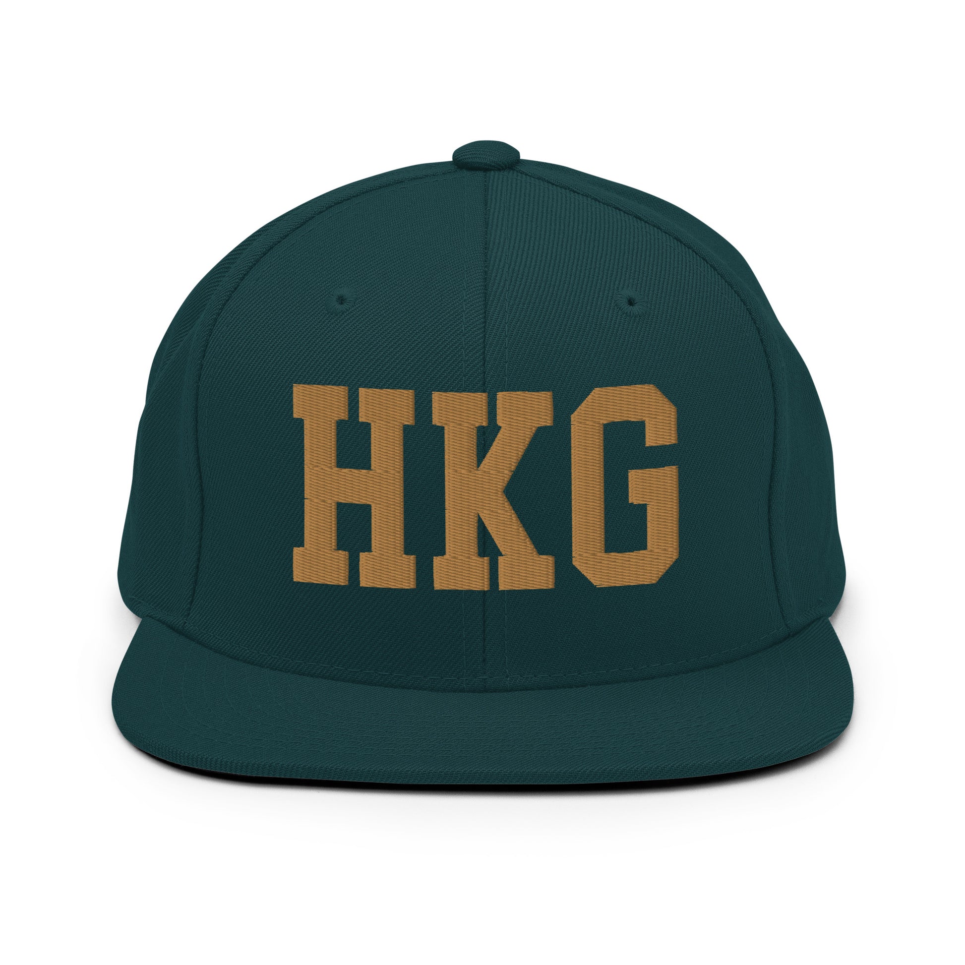 College-Style Classic Snapback Hat • Old Gold • HKG Hong Kong • YHM Designs - Image 18