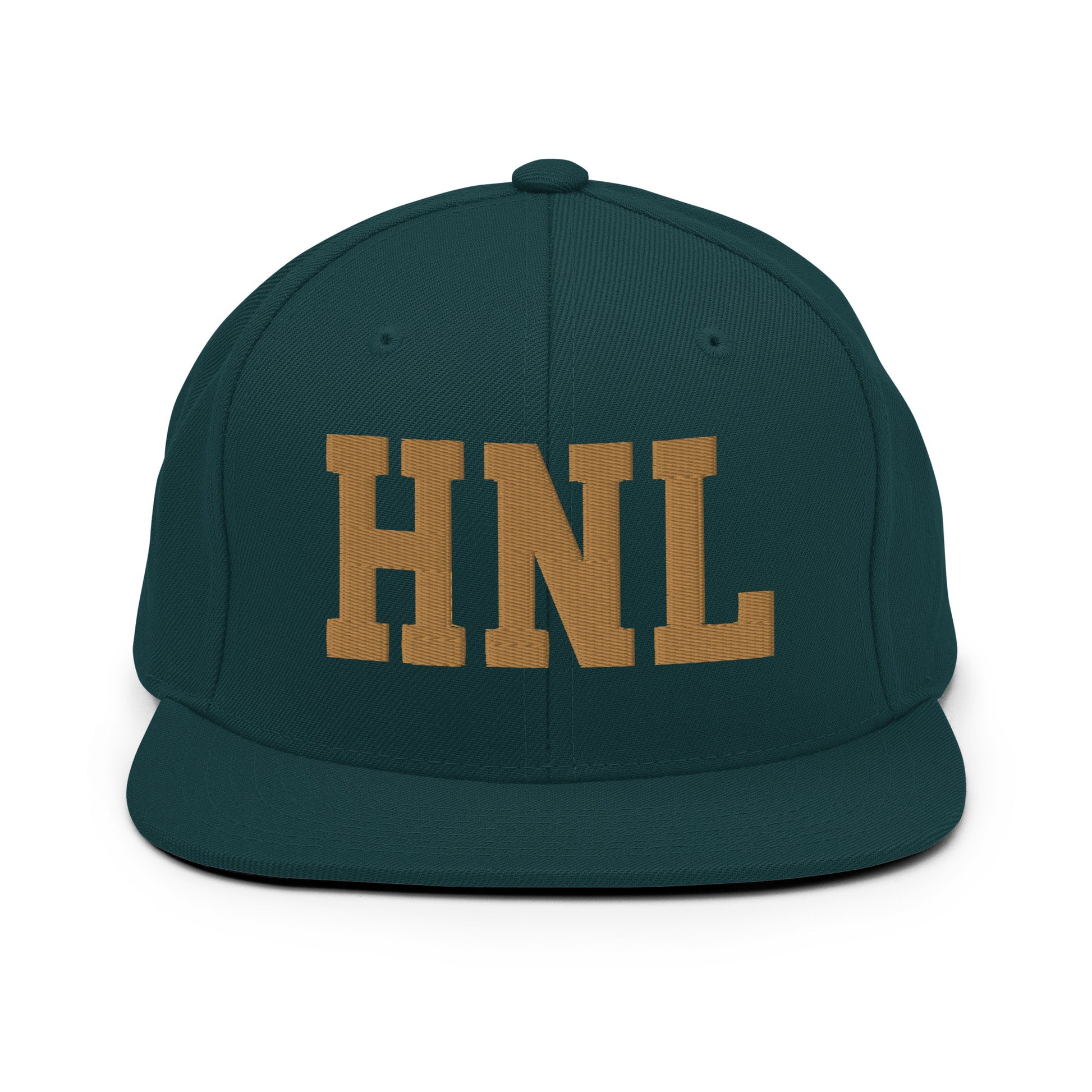 College-Style Classic Snapback Hat • Old Gold • HNL Honolulu Souvenir • YHM Designs - Image 18