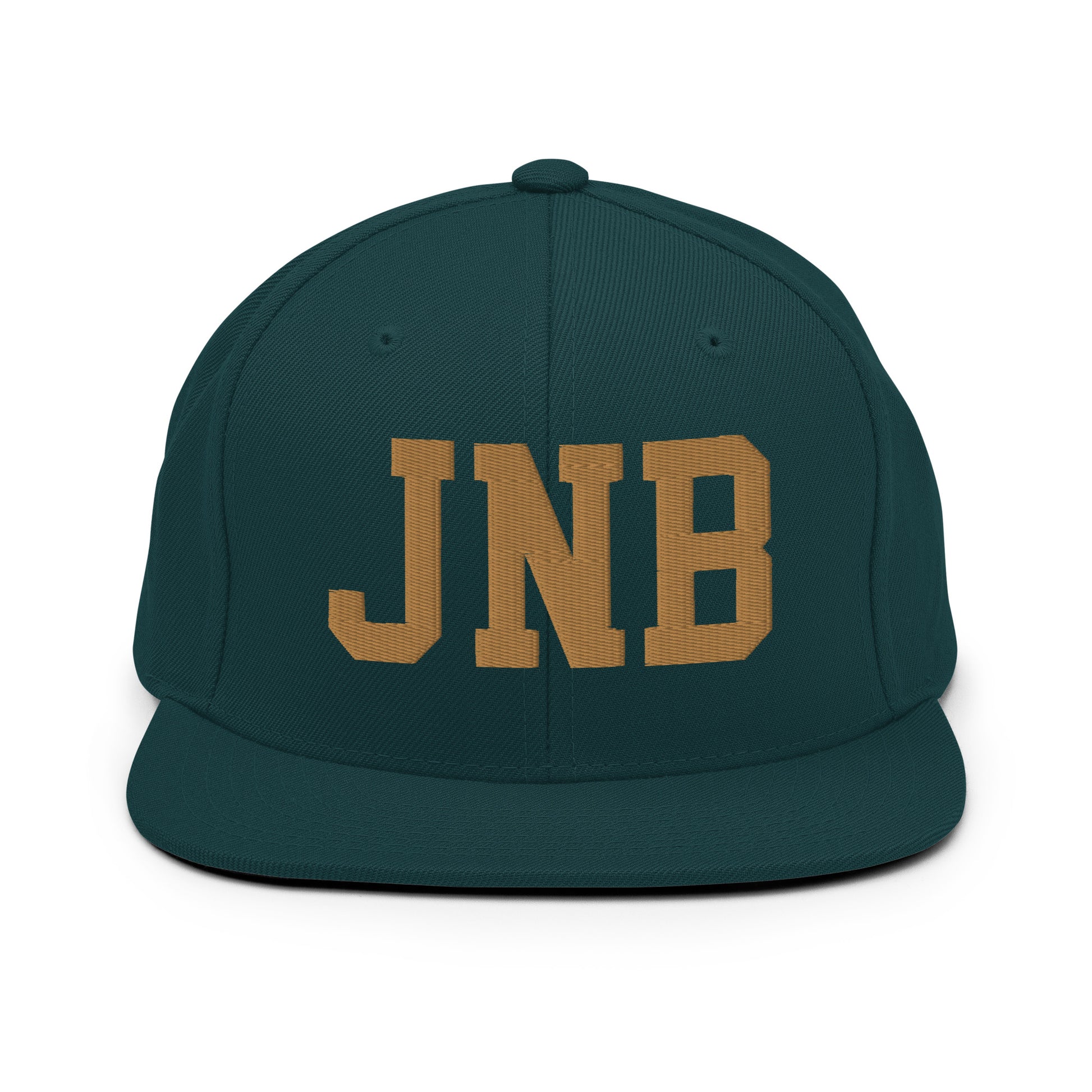 College-Style Classic Snapback Hat • Old Gold • JNB Johannesburg Souvenir • YHM Designs - Image 18