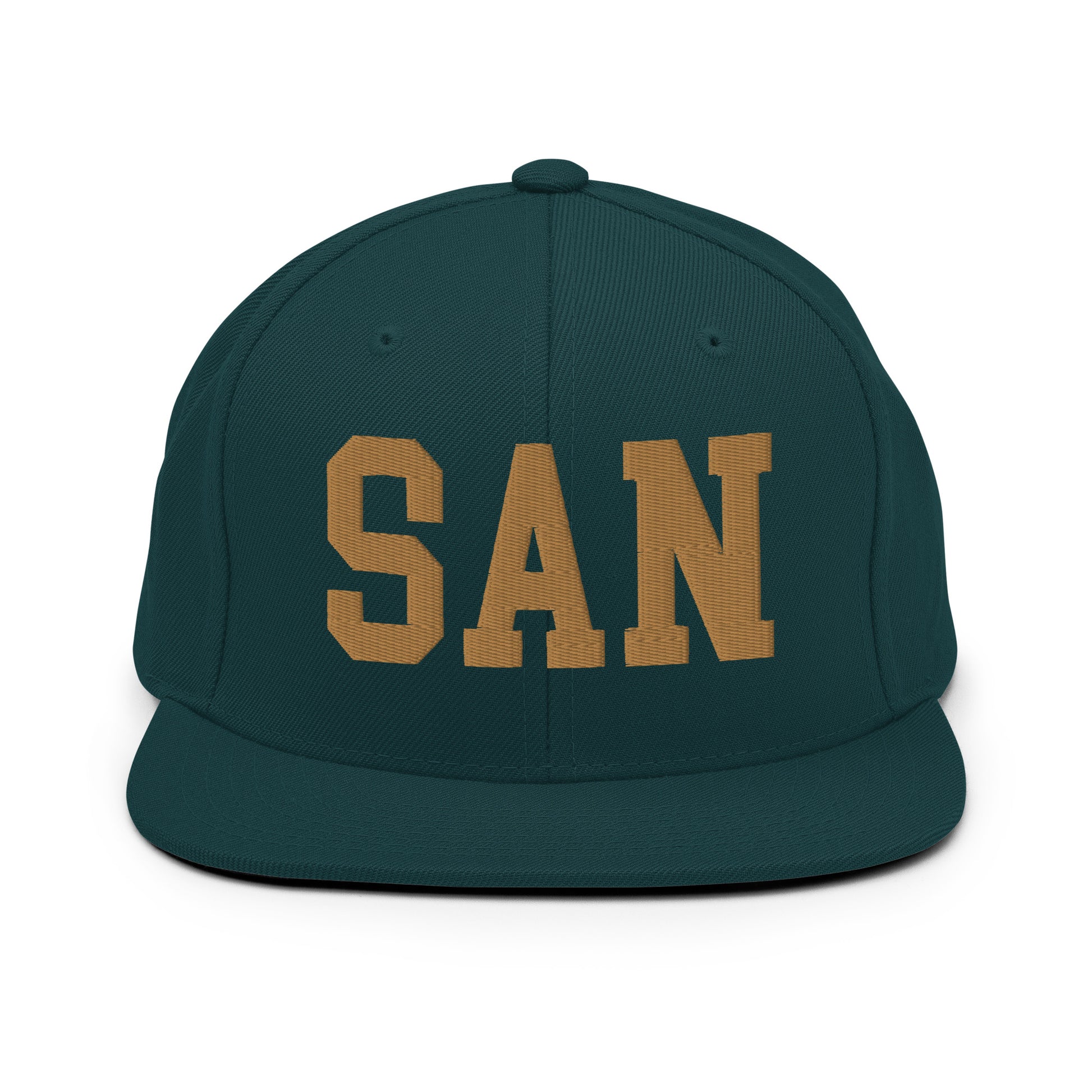College-Style Classic Snapback Hat • Old Gold • SAN San Diego • YHM Designs - Image 18