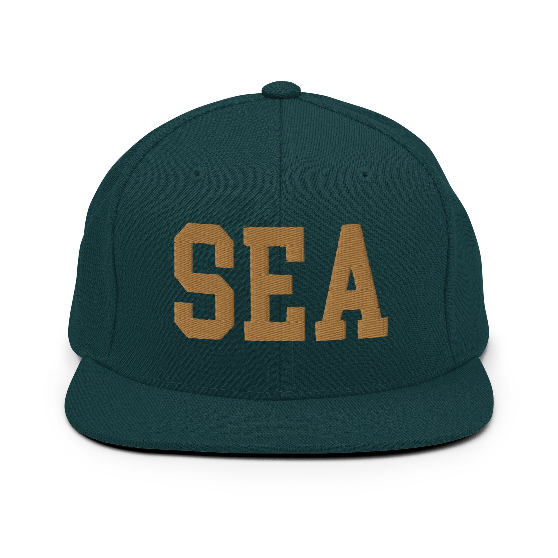 College-Style Classic Snapback Hat • Old Gold • SEA Seattle • YHM Designs - Image 18
