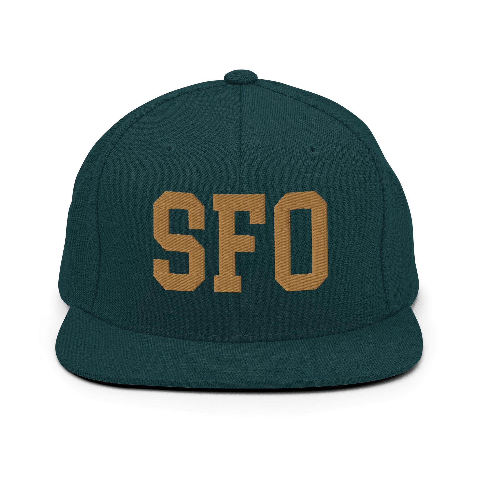 College-Style Classic Snapback Hat • Old Gold • SFO San Francisco • YHM Designs - Image 18
