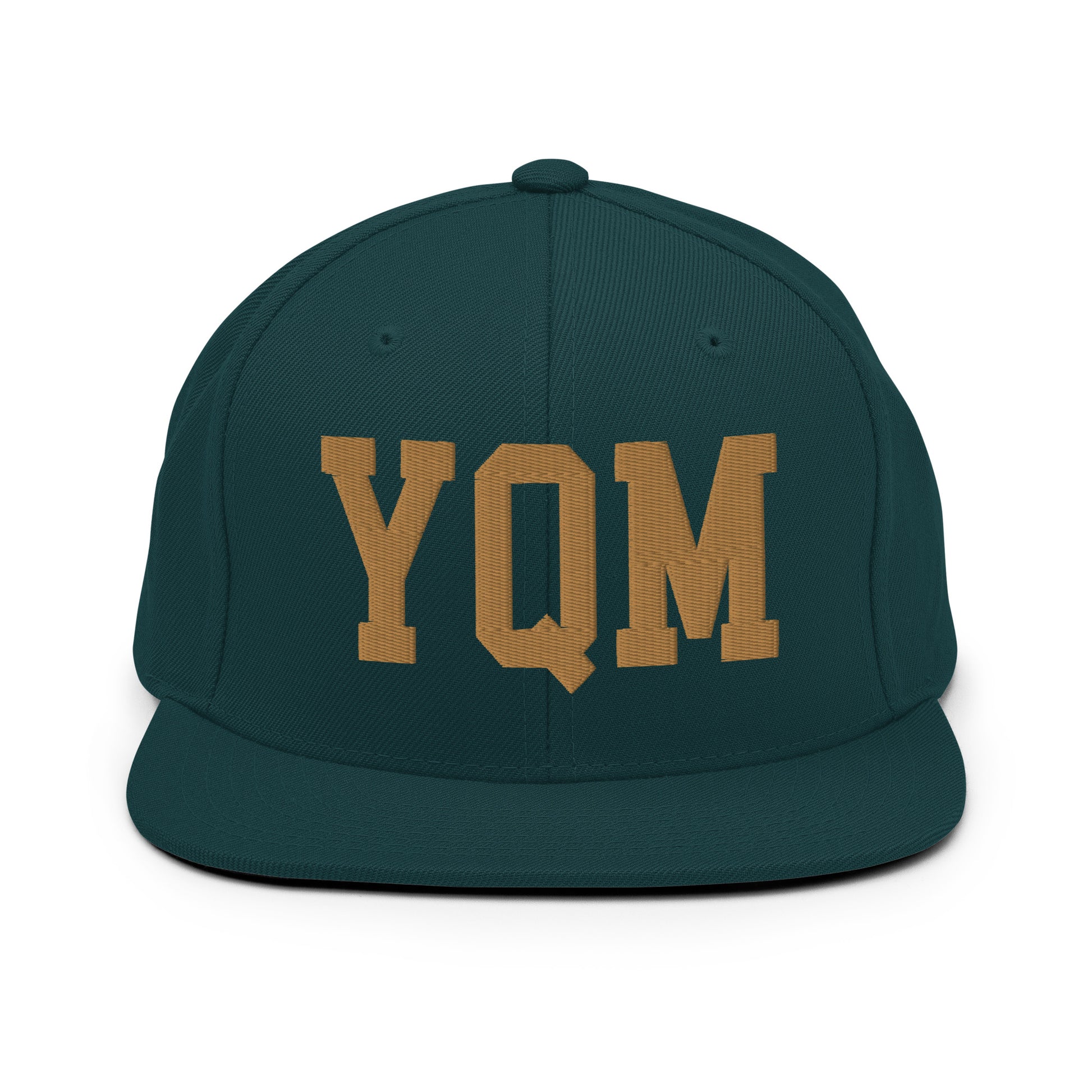 College-Style Classic Snapback Hat • Old Gold • YQM Moncton • YHM Designs - Image 18