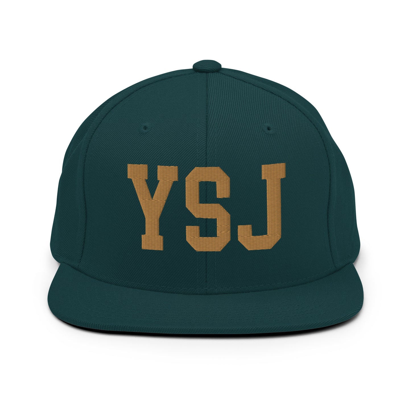 College-Style Classic Snapback Hat • Old Gold • YSJ Saint John Souvenir • YHM Designs - Image 18