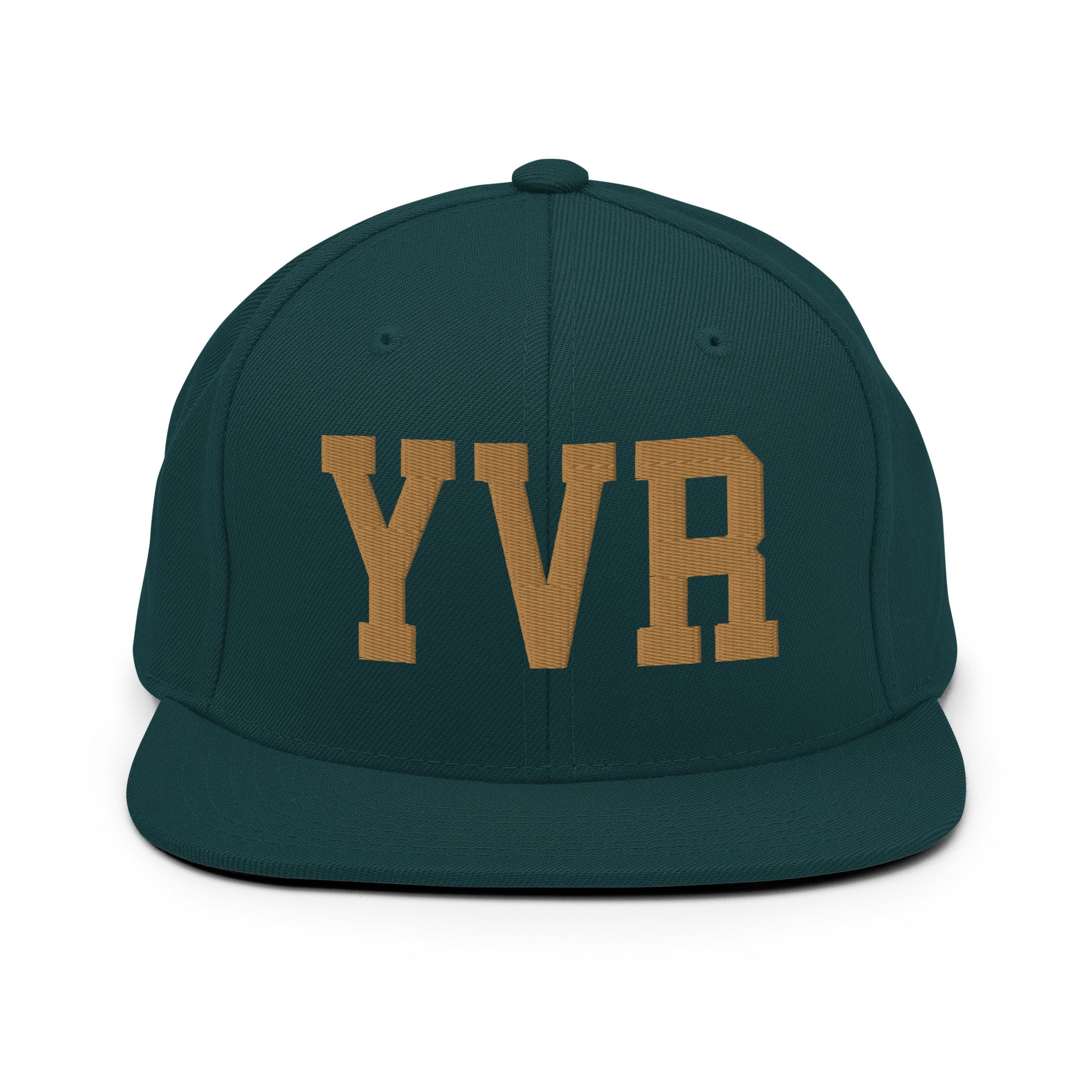 College-Style Classic Snapback Hat • Old Gold • YVR Vancouver • YHM Designs - Image 18