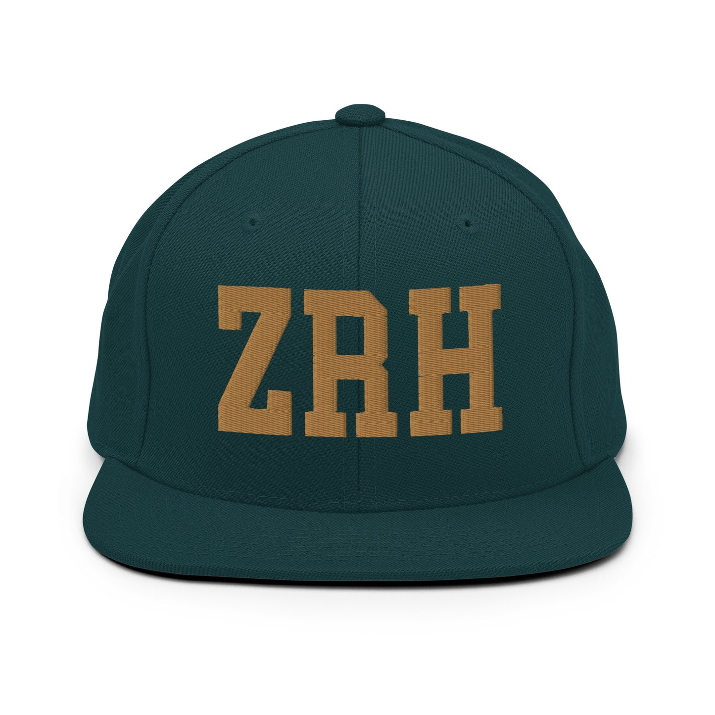 College-Style Classic Snapback Hat • Old Gold • ZRH Zurich Souvenir • YHM Designs - Image 18