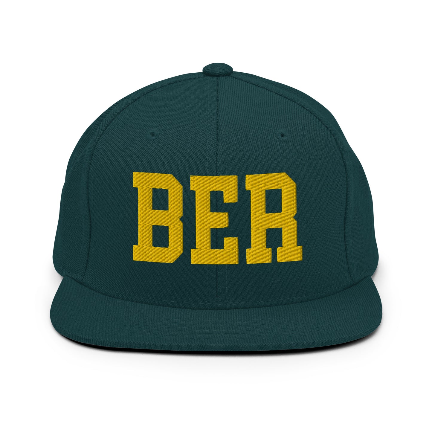 College-Style Classic Snapback Hat • Gold • BER Berlin • YHM Designs - Image 14