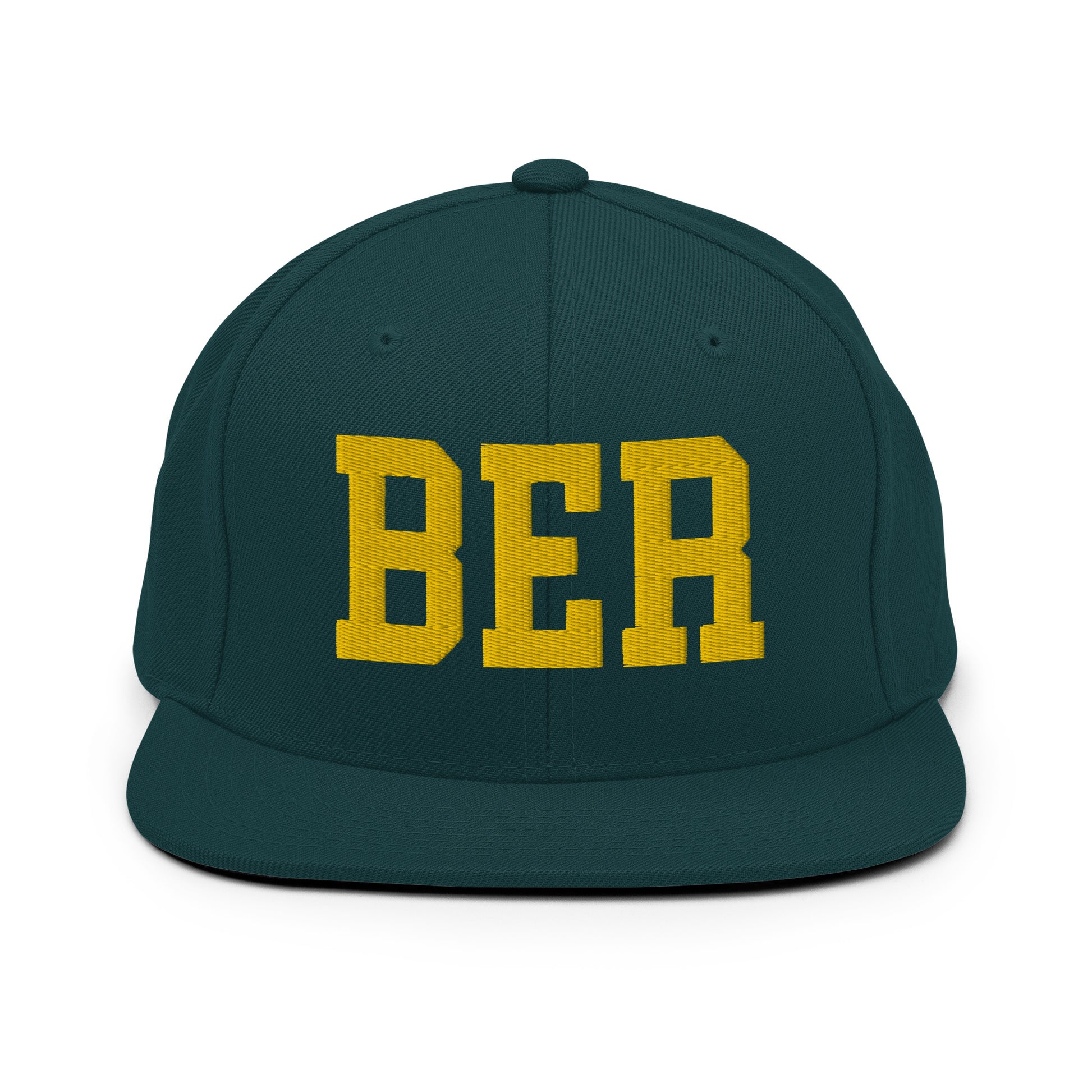 College-Style Classic Snapback Hat • Gold • BER Berlin • YHM Designs - Image 14