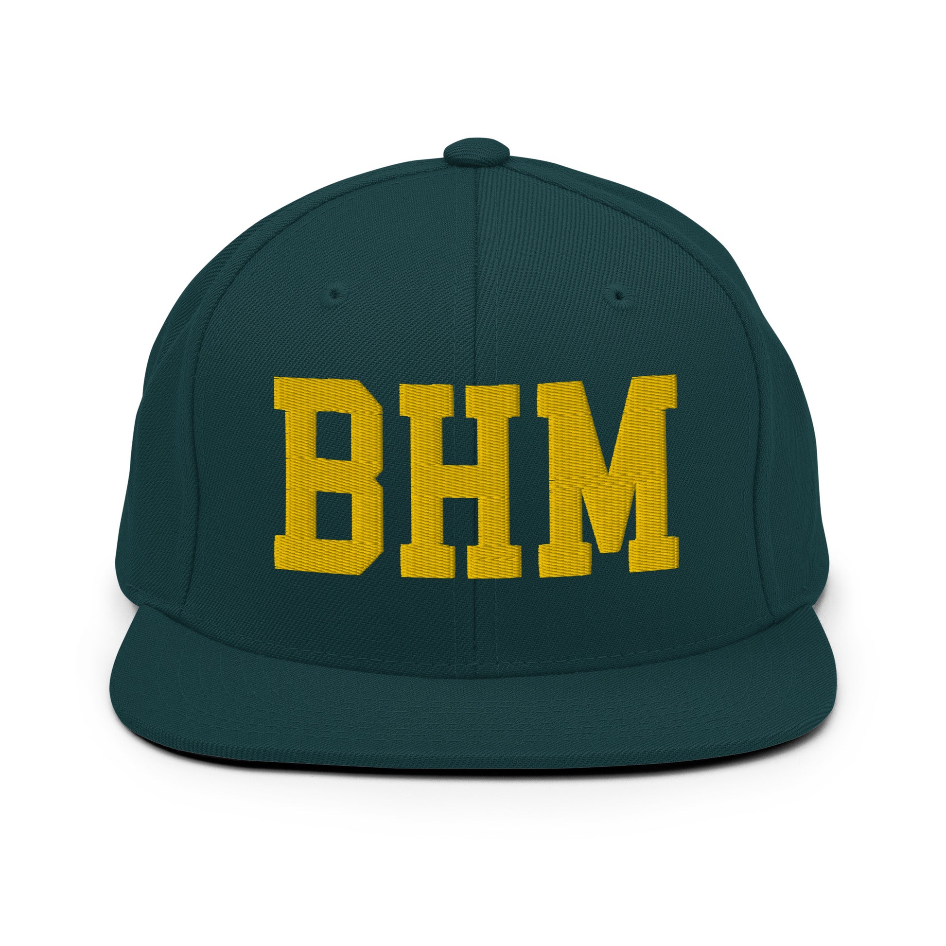 College-Style Classic Snapback Hat • Gold • BHM Birmingham • YHM Designs - Image 14