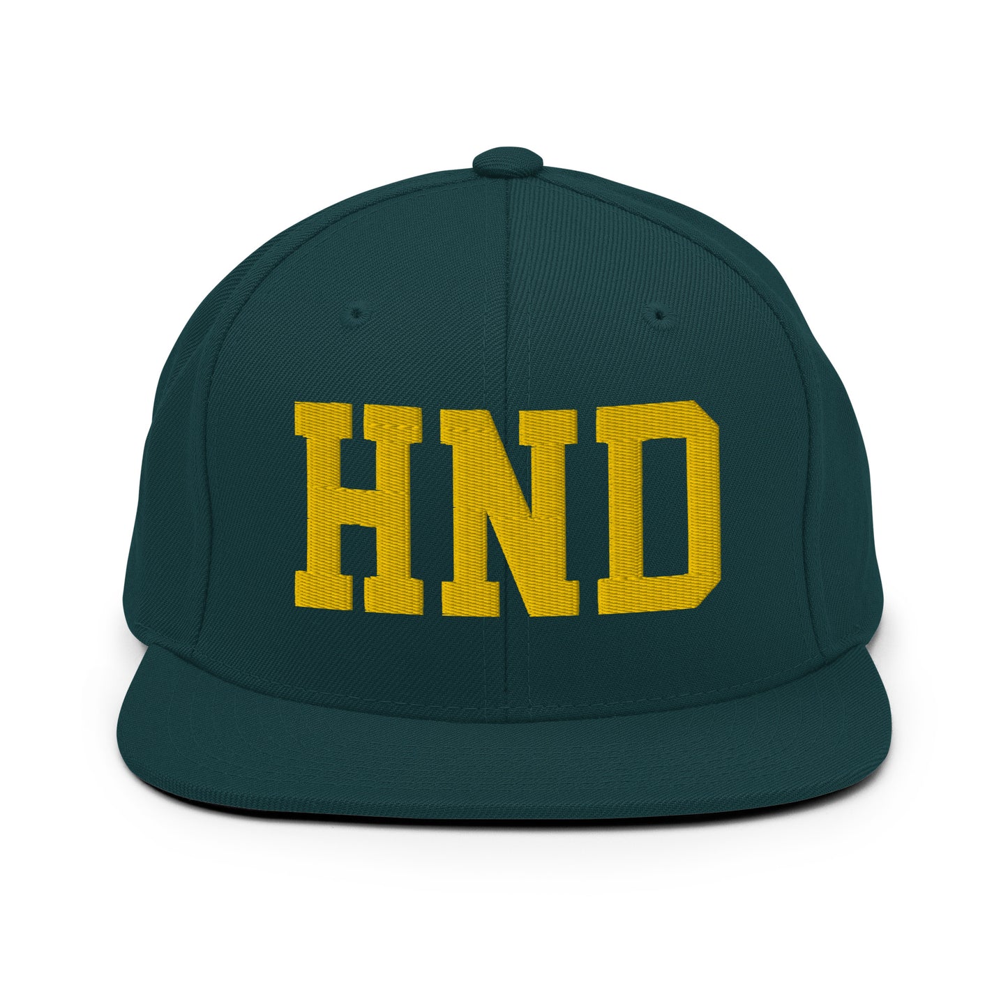 College-Style Classic Snapback Hat • Gold • HND Tokyo • YHM Designs - Image 14